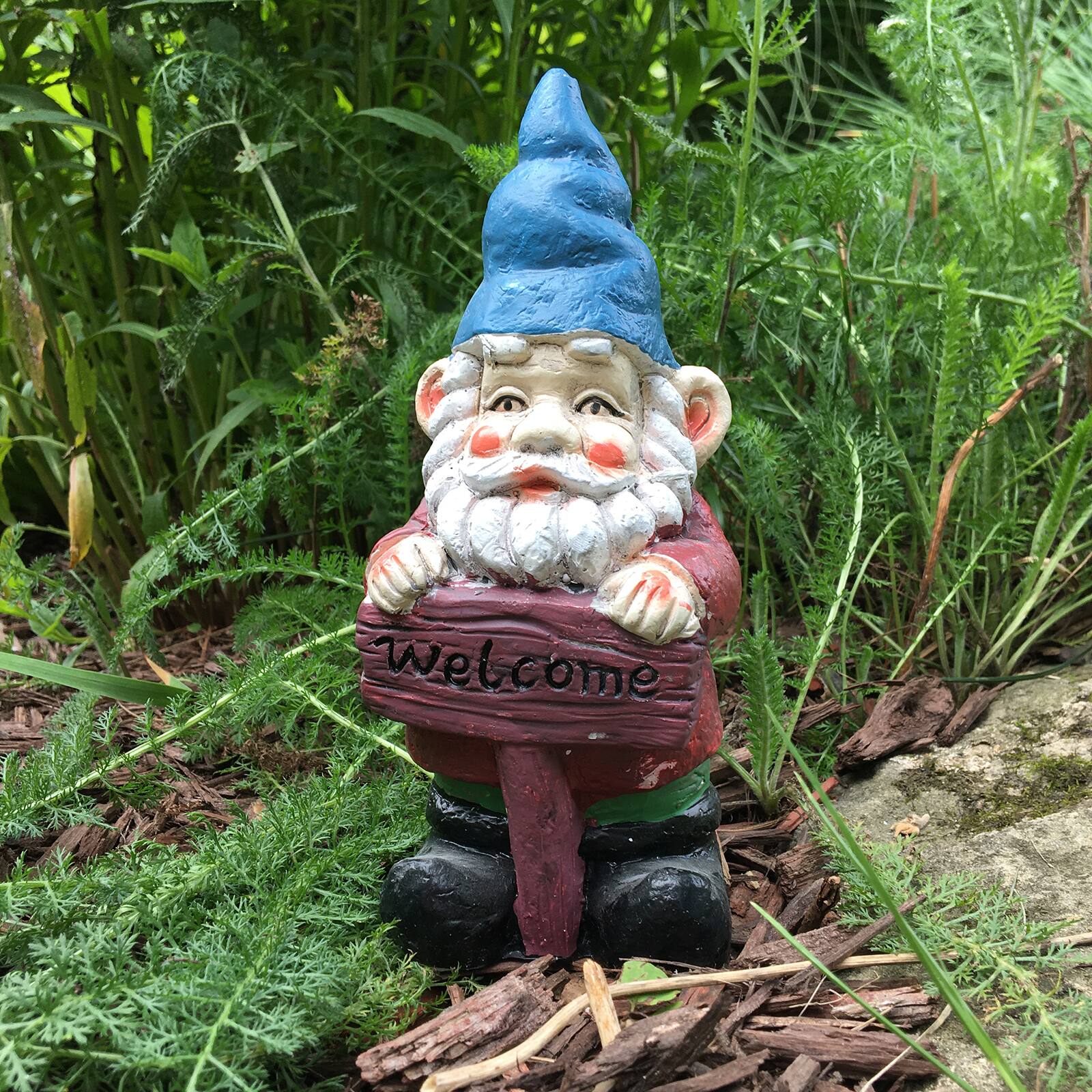 Santa&#x27;s Workshop 8&#x22; Cement Welcome Gnome Accent