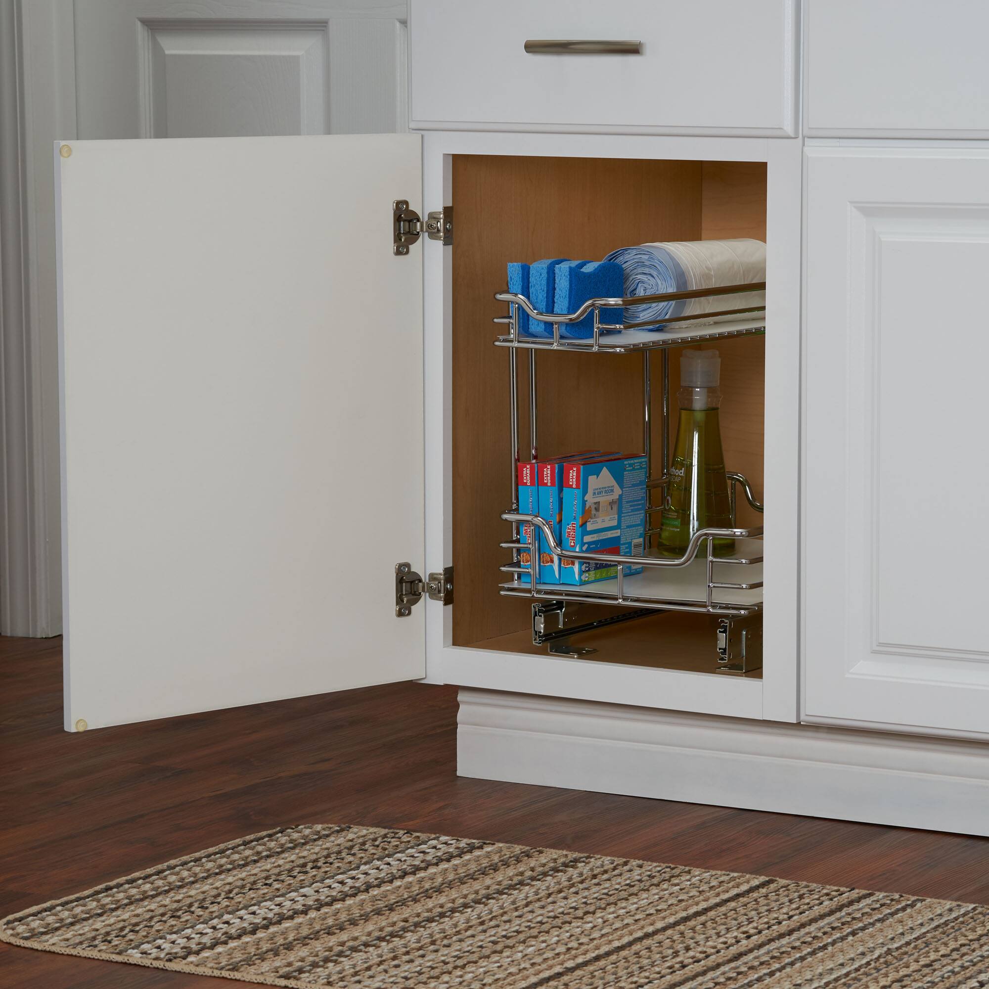 Household Essentials Glidez Lined 2-Tier Cabinet Organizer