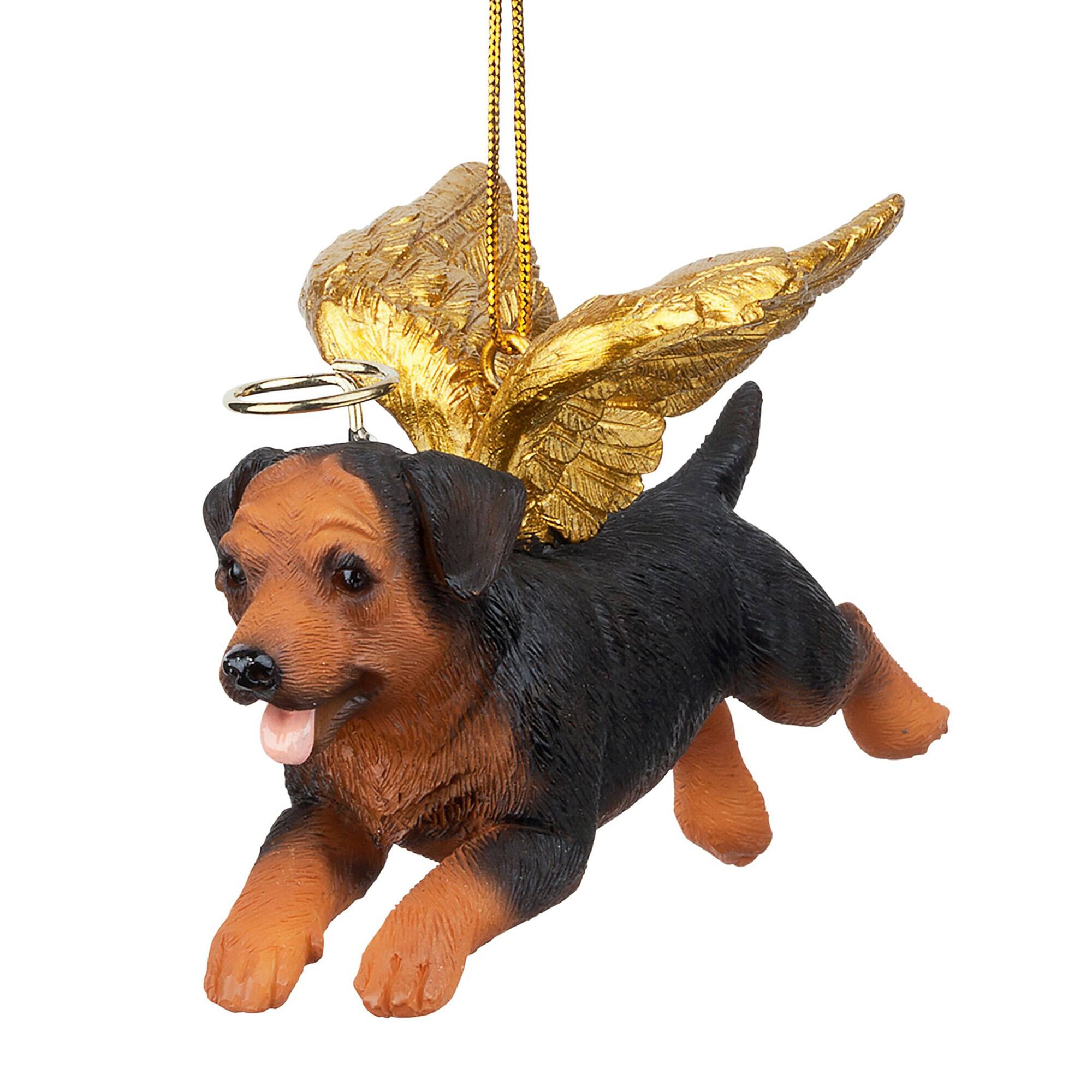 4&#x22; Honor the Pooch Rottweiler Holiday Dog Angel Ornament