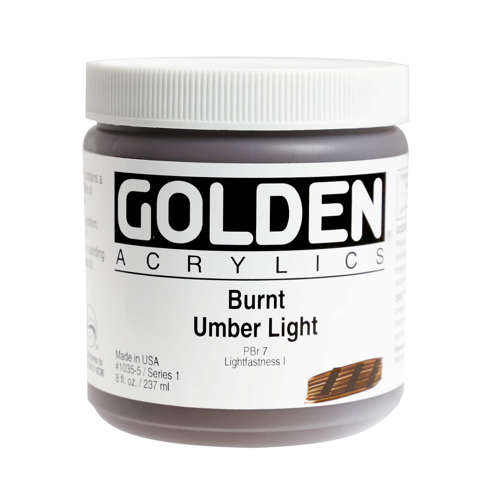 Golden Heavy Body Acrylic Paint, 8 oz in Burnt Umber Light