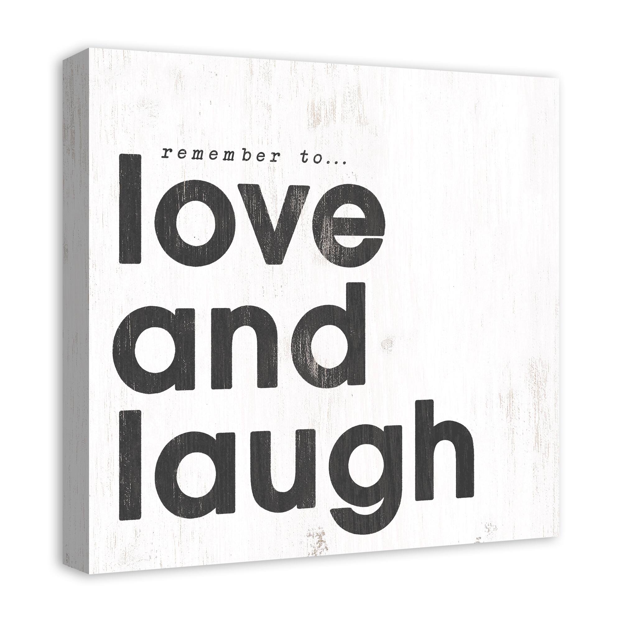 Love And Laugh 20" x 20" Canvas Wall Art