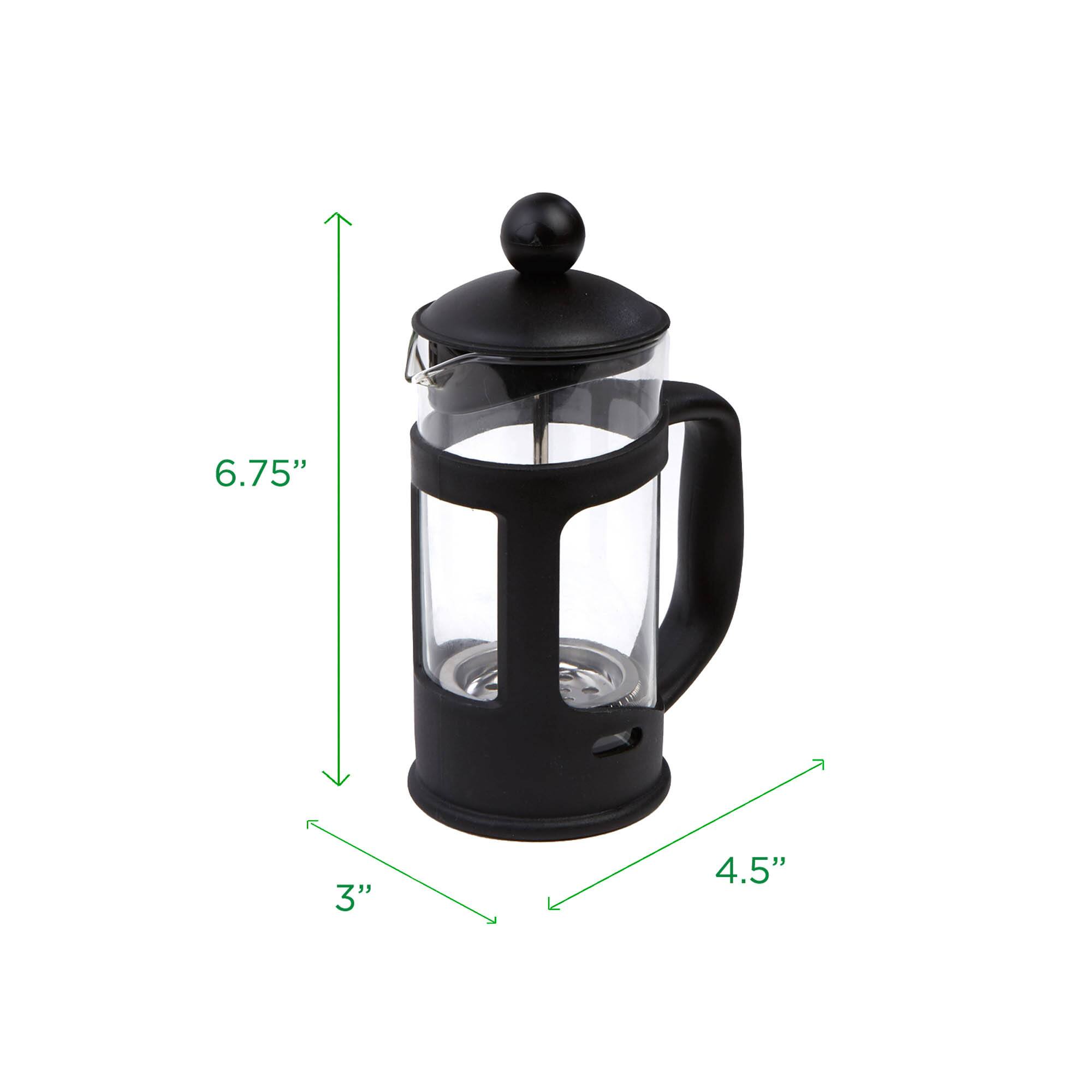 Mind Reader Black French Press Glass Coffee Maker With Stainless Steel
