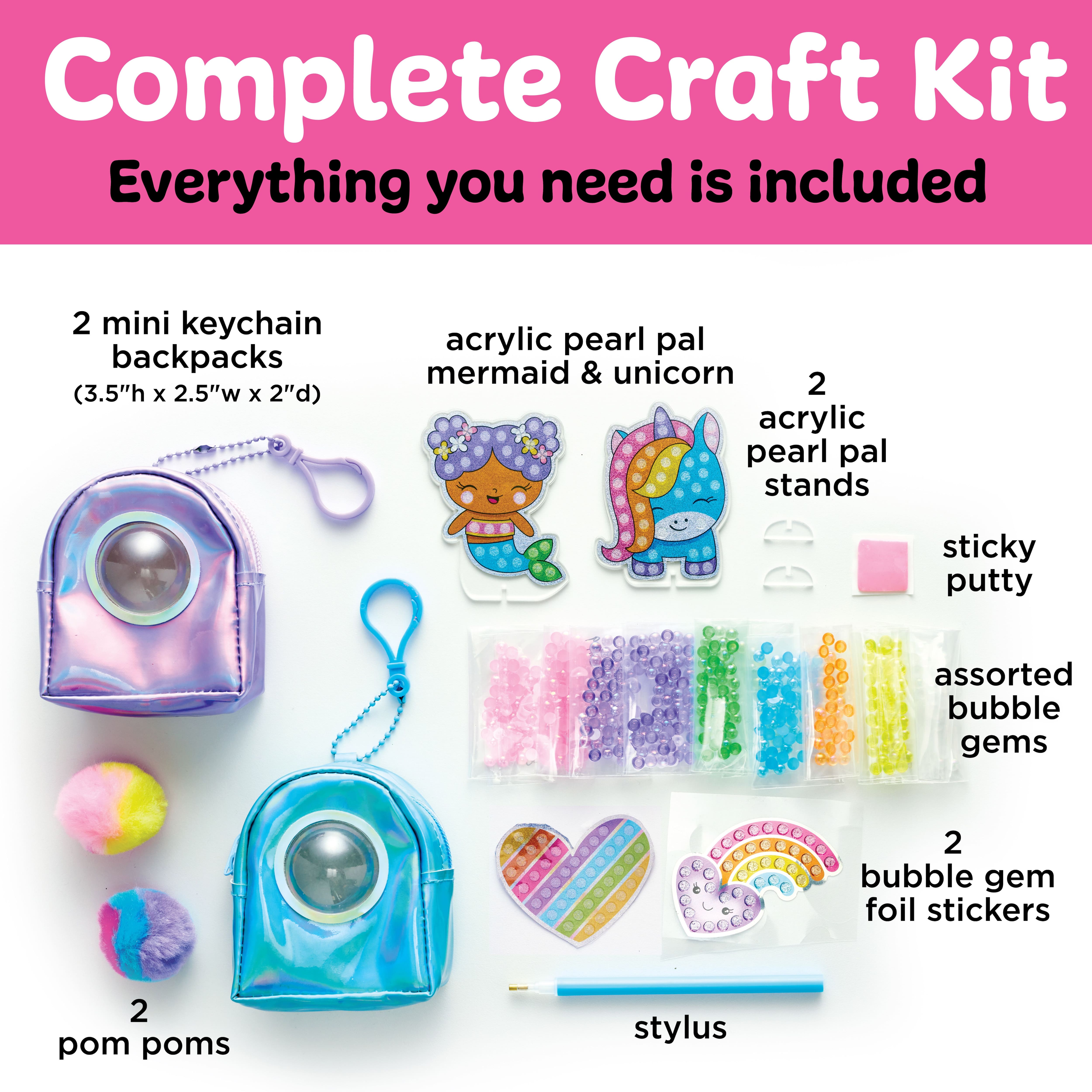 Creativity for Kids&#xAE; Bubble Gems&#x2122; Backpack Keychains Kit