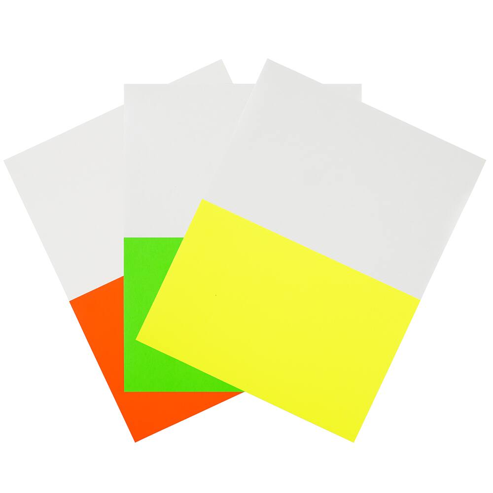 JAM Paper Assorted Bright Neon Color Half Sheet Shipping Labels, 5.5" x 8.5"