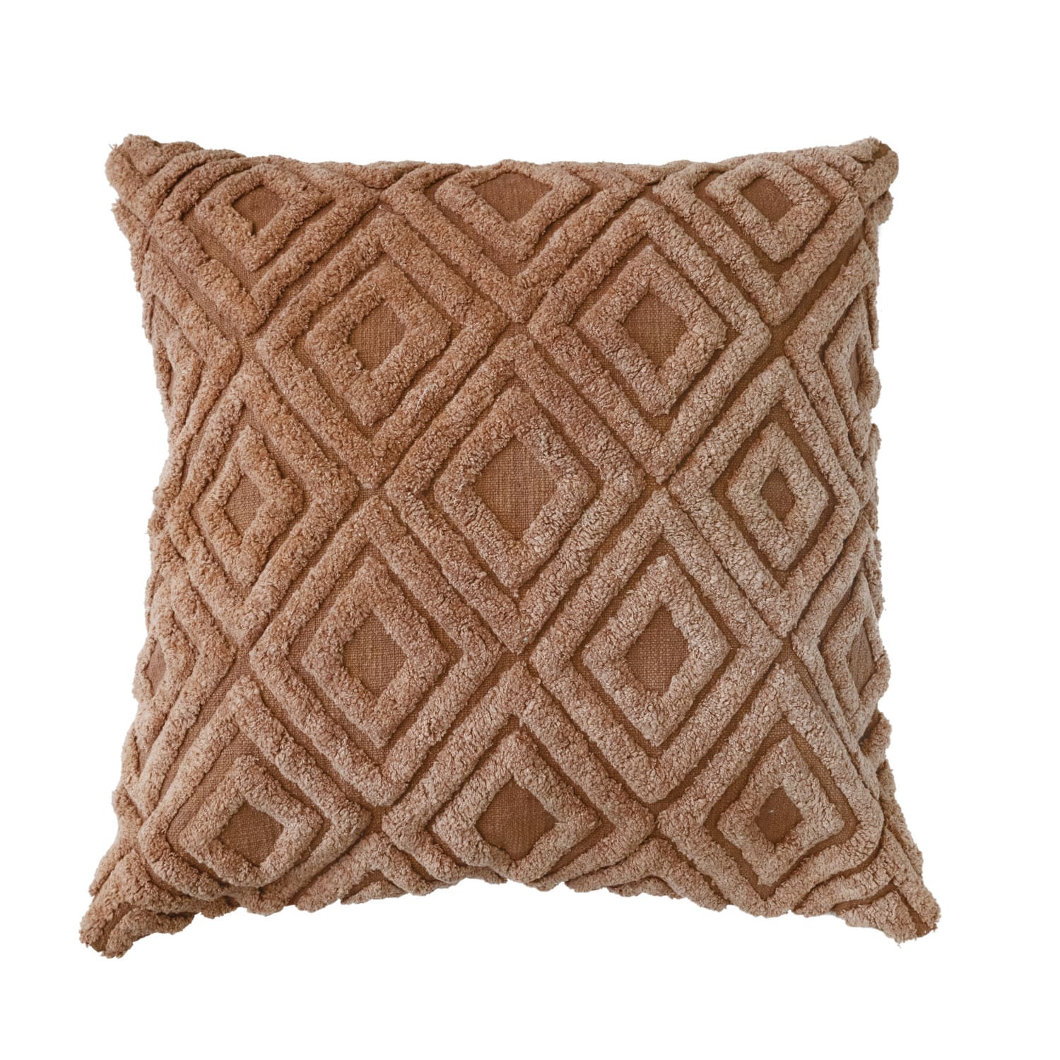 Hello Honey® Brown Tufted Diamond Pattern Cotton Throw Pillow