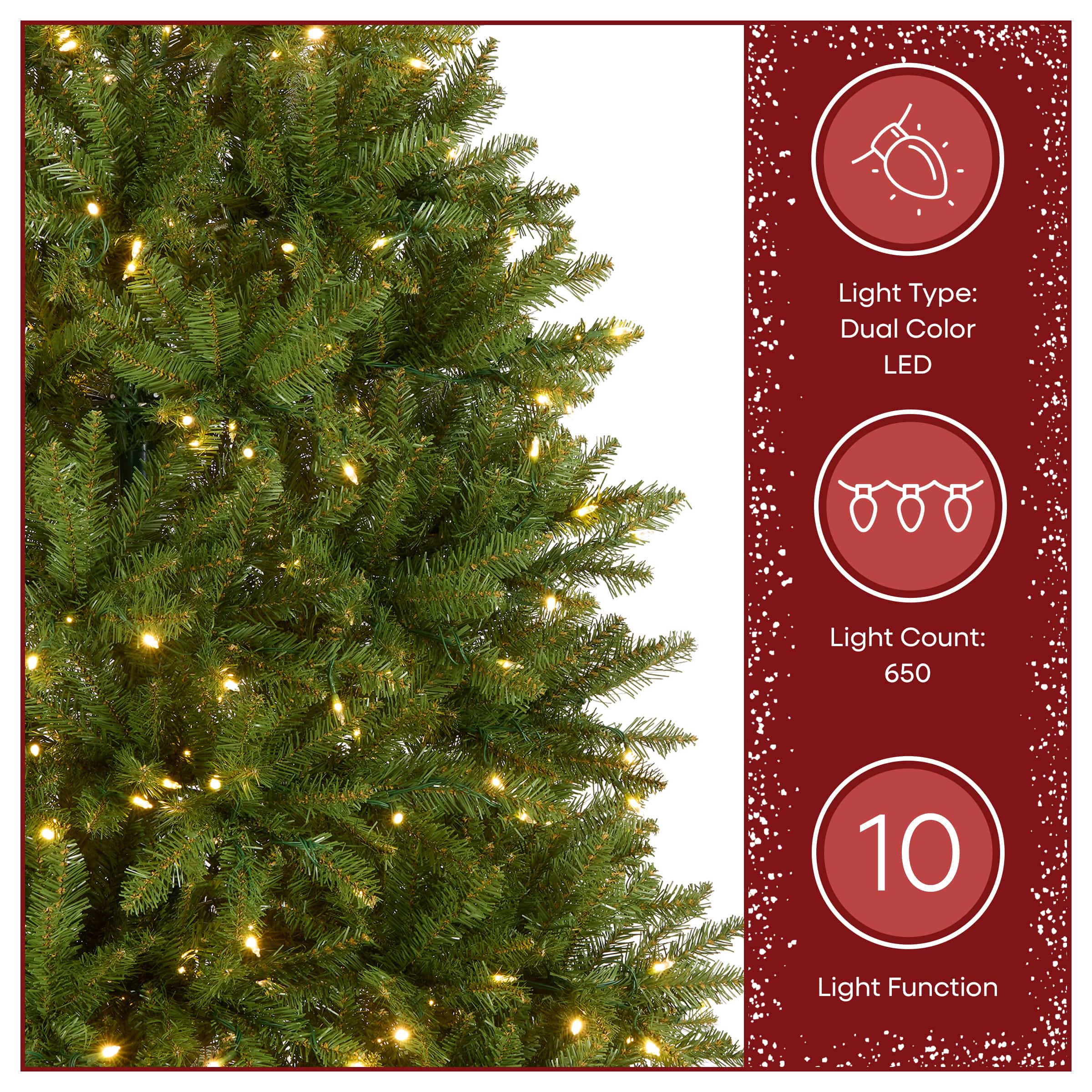 7ft. Pre-Lit Dunhill® PowerConnect™ Fir Artificial Christmas Tree, Dual Color® LED Lights