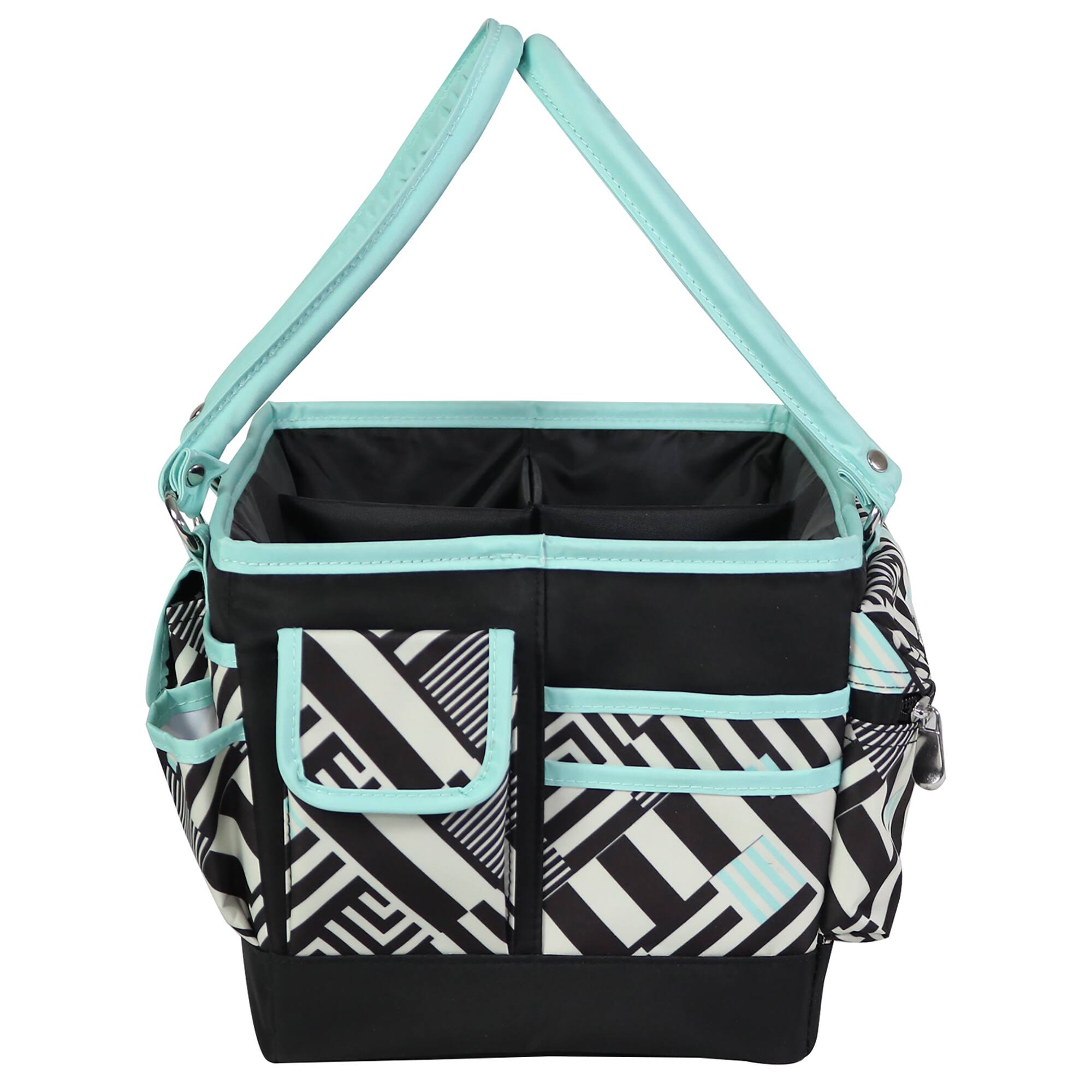 Everything Mary Deluxe Store & Tote Craft Organizer, Teal Geometric