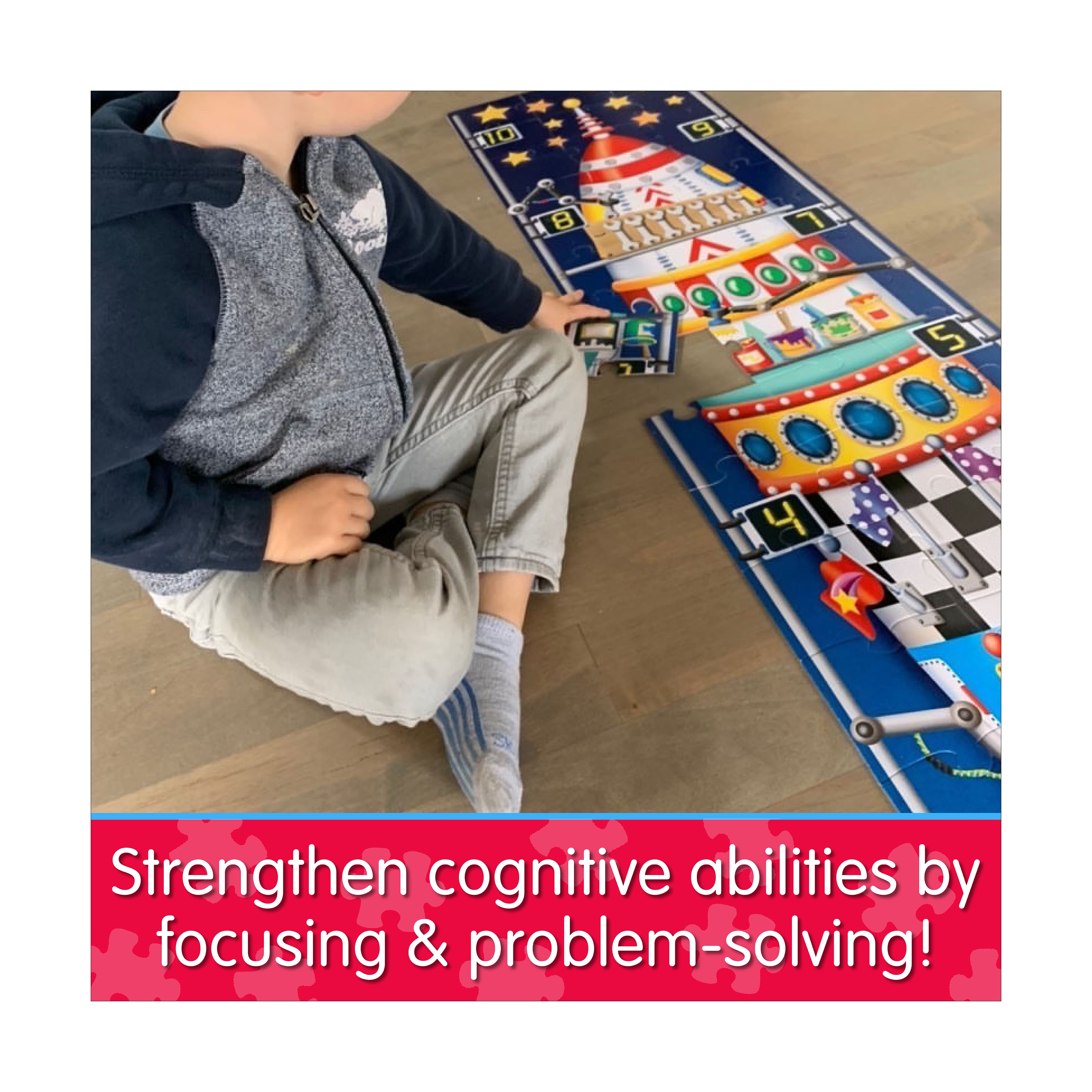 Long & Tall Puzzle - 123 Rocket Ship: 50+ Pcs