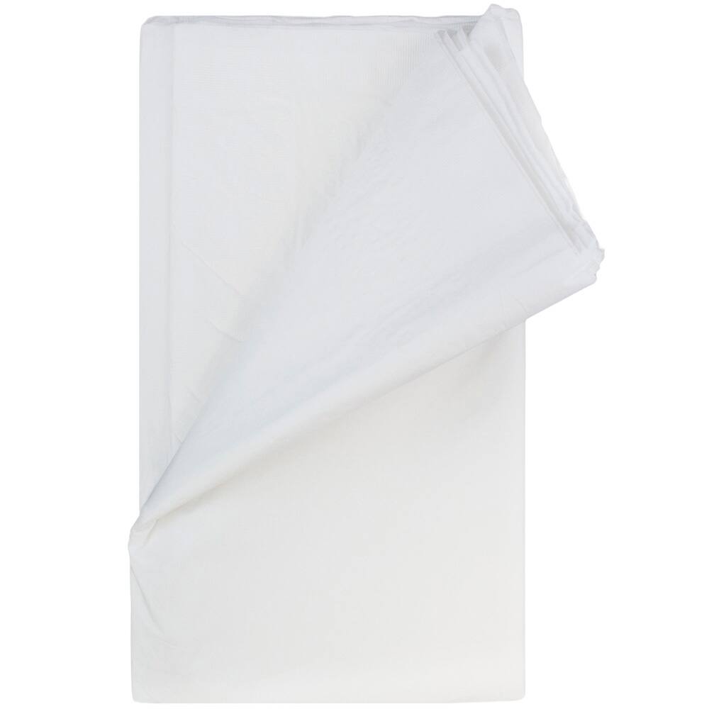 JAM Paper White Rectangular Plastic Lined Table Cover, 54" x 108"