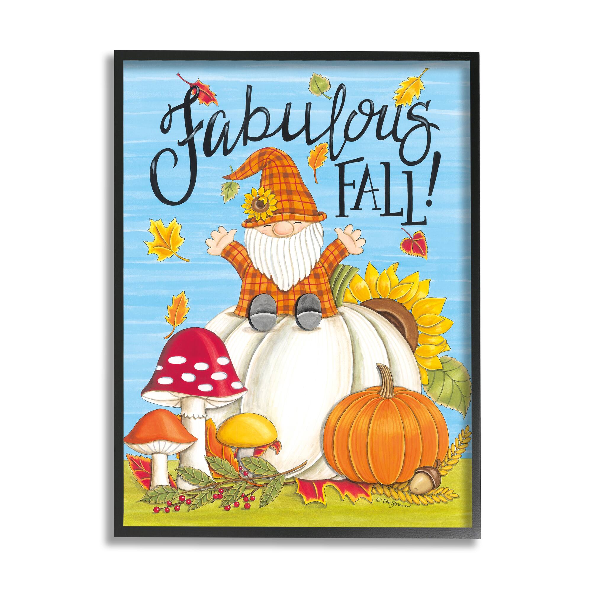 Stupell Industries Fabulous Fall Gnome Framed Giclee Art