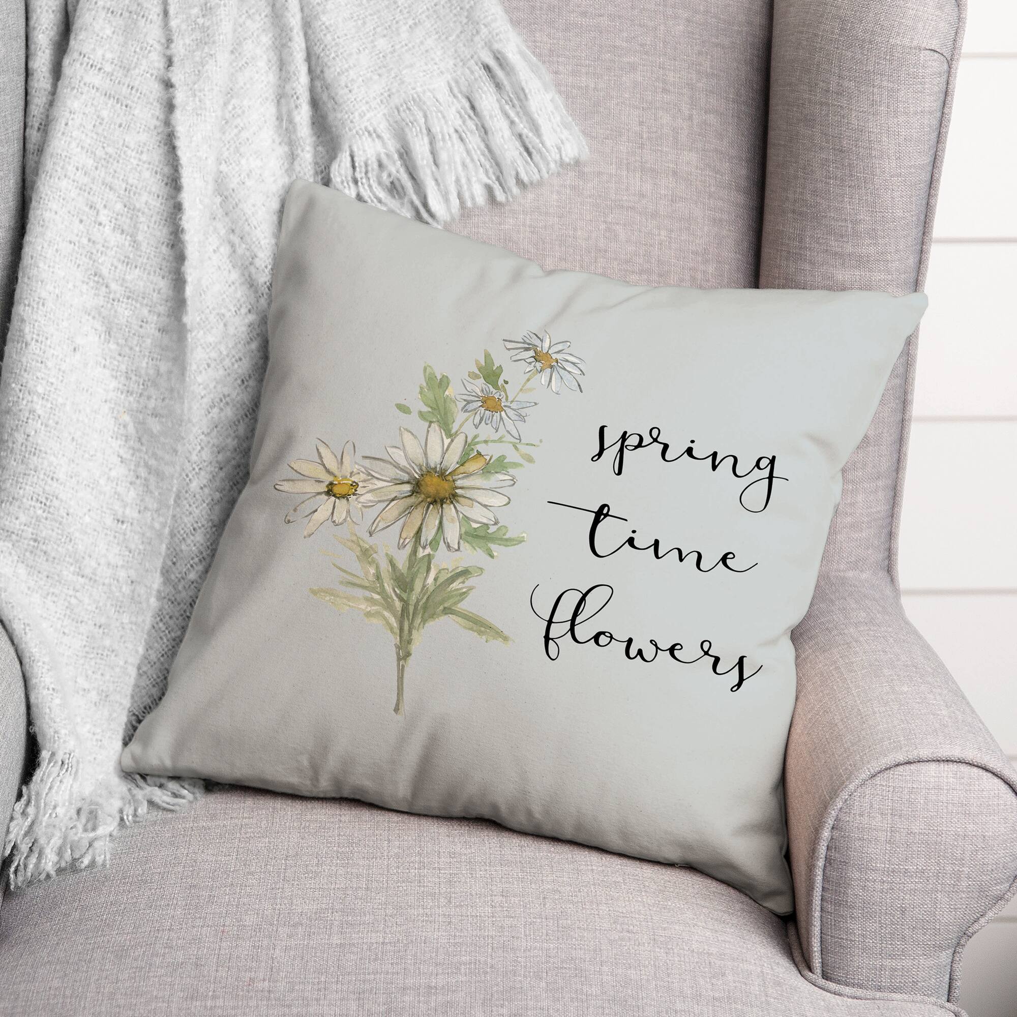 Spring Flowers 18" x 18" Throw Pillow