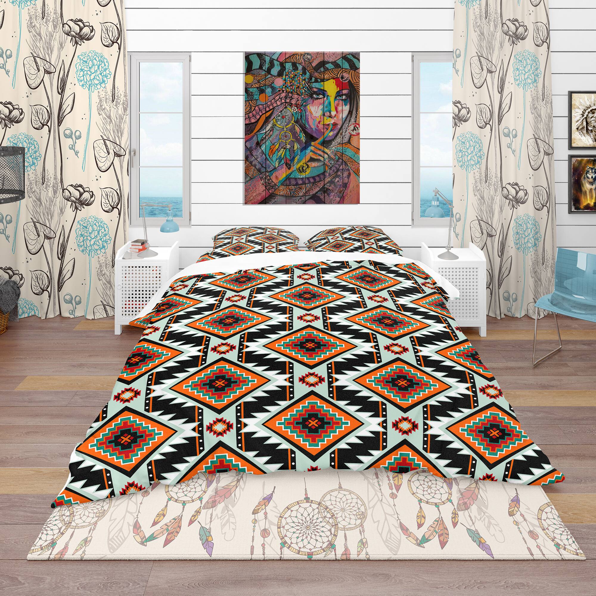 Designart 'First Nations Pattern' Southwestern Bedding Set