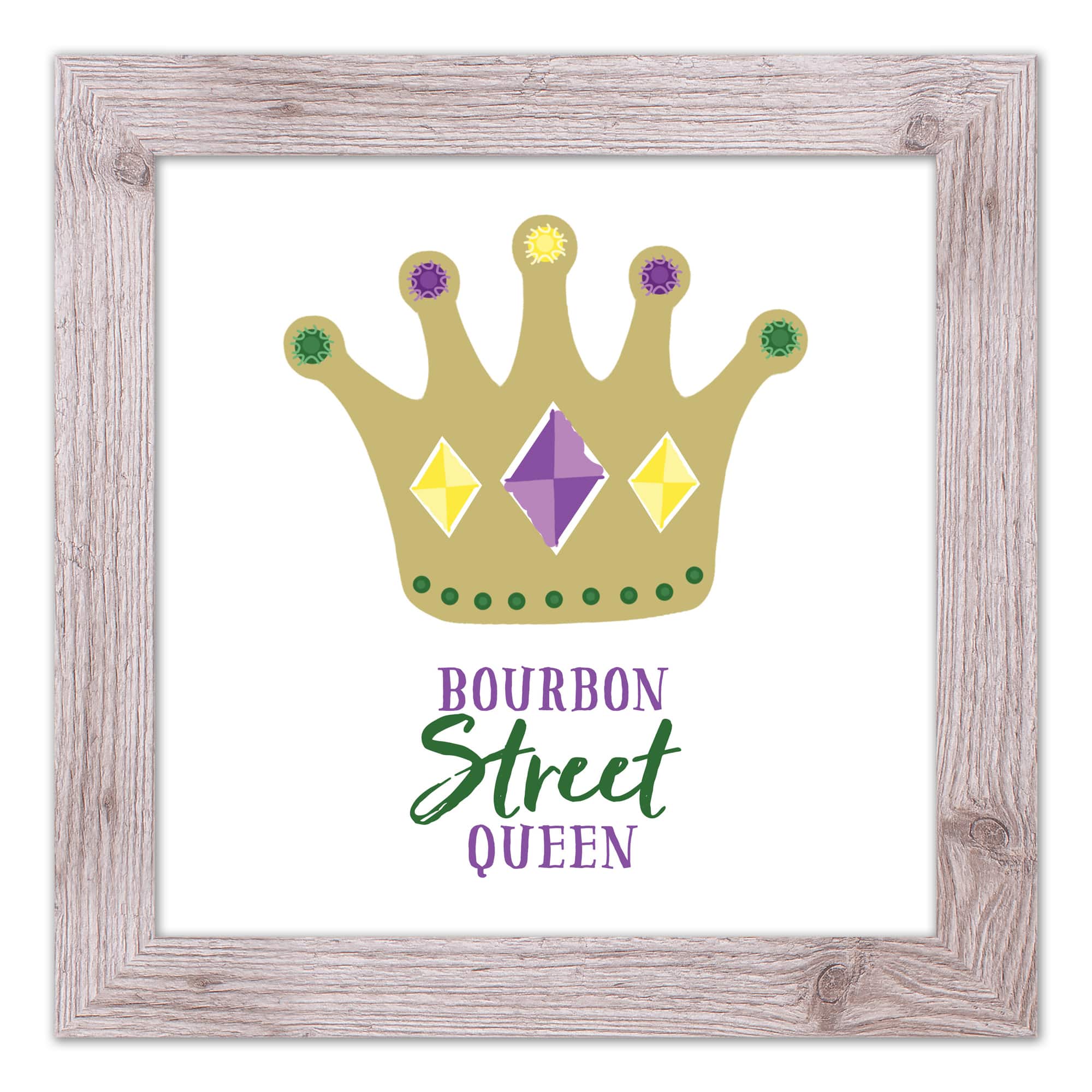 Bourbon Street Queen Crown Western White Framed Print