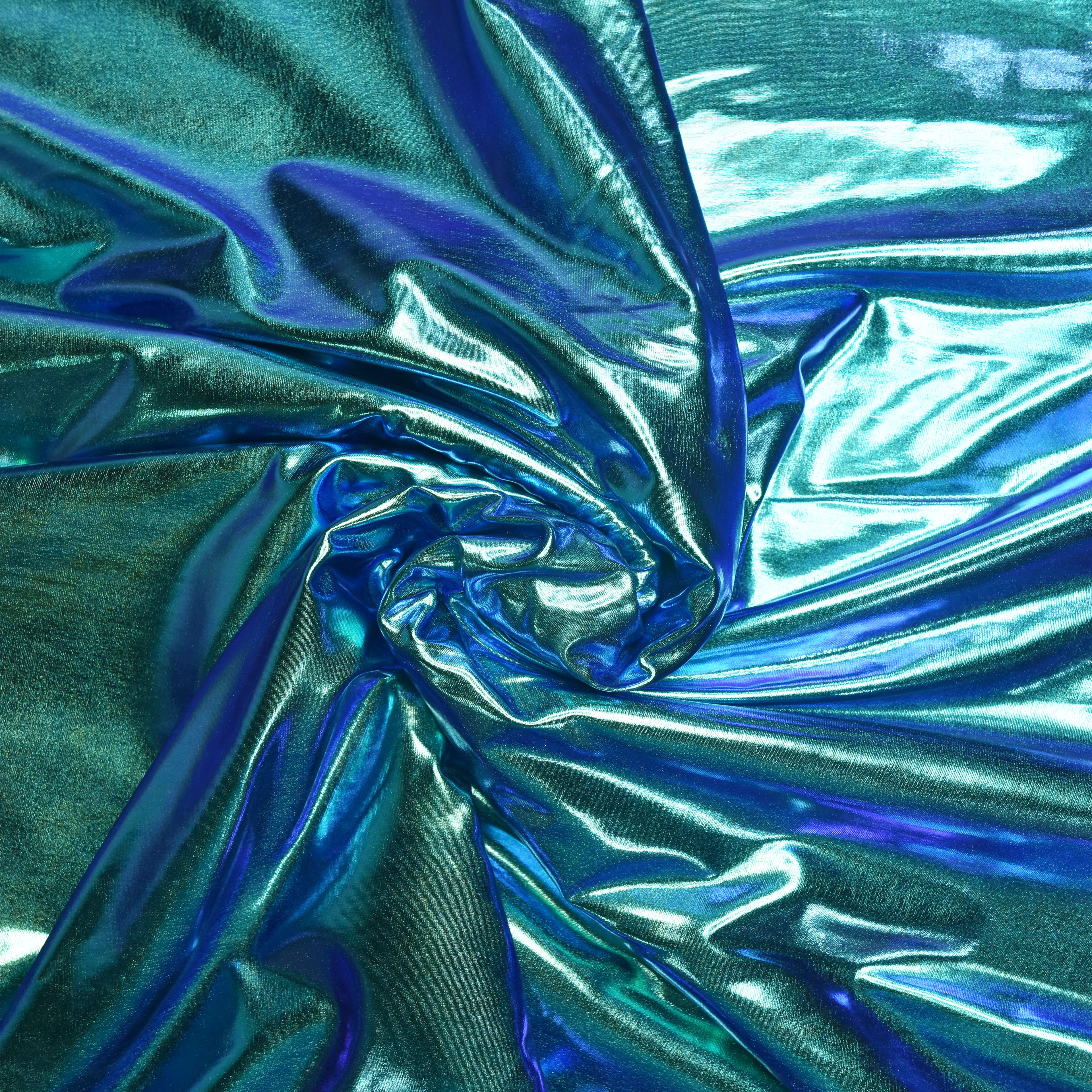 Feldman Green Chameleon Foiled Stretch Knit Fabric