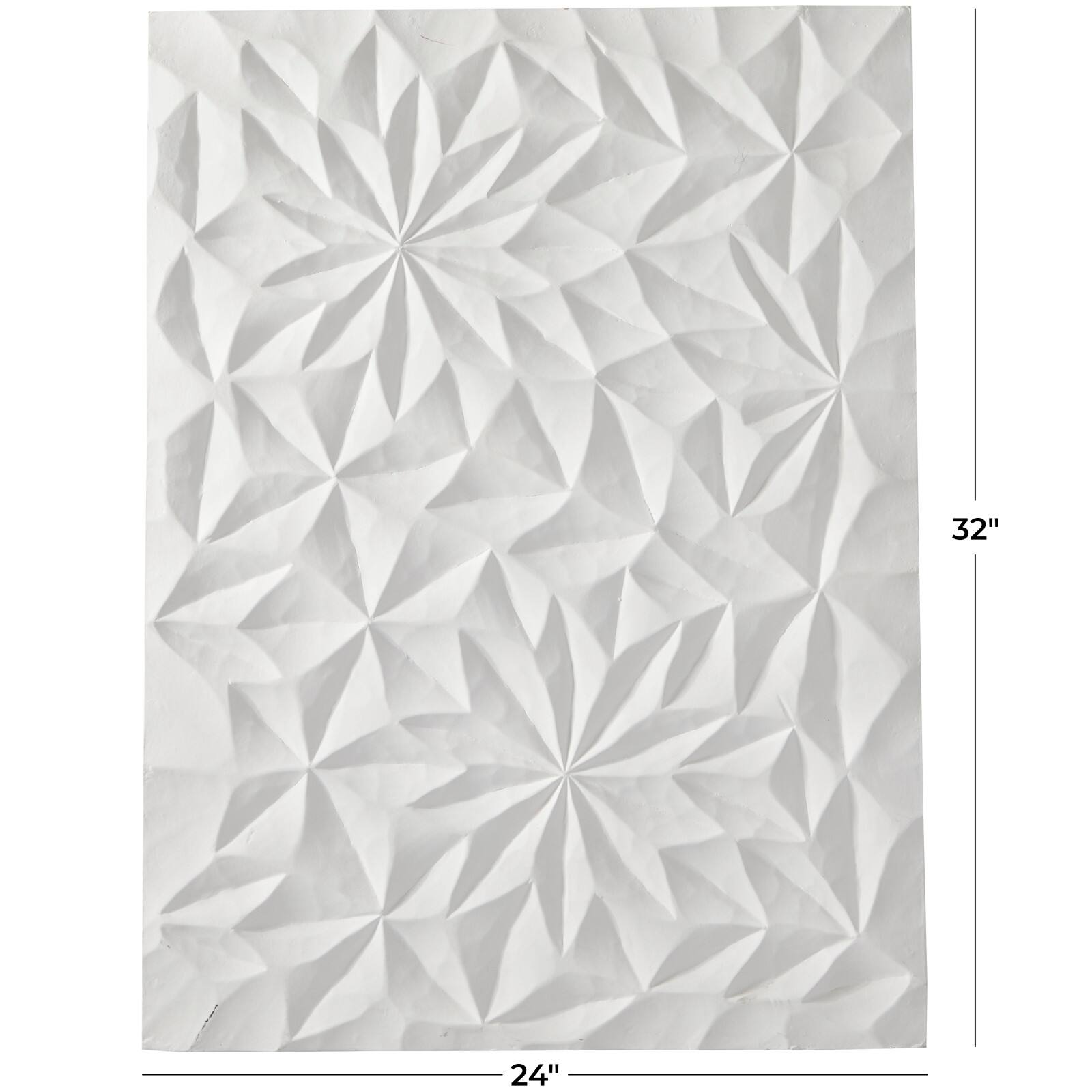 CosmoLiving by Cosmopolitan White Wood Carved Geometric Wall Decor 24" x 2" x 32"