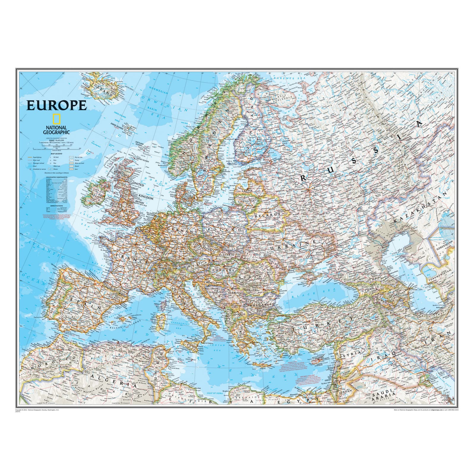 National Geographic&#x2122; Europe Wall Map