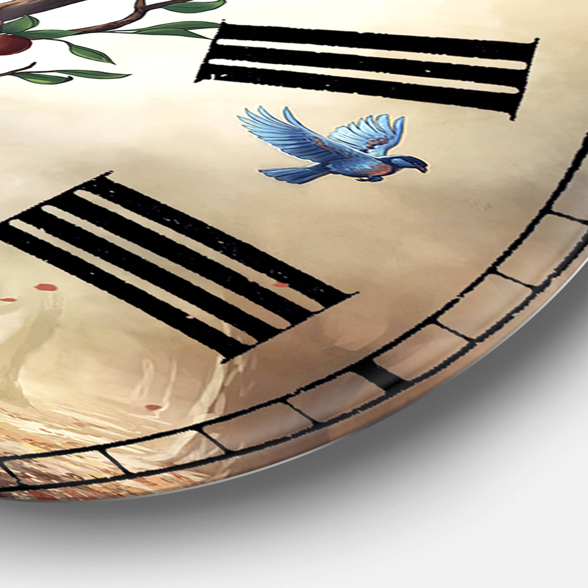 Designart 'Deer With Blossoming Antlers Large Cottage Wall Clock