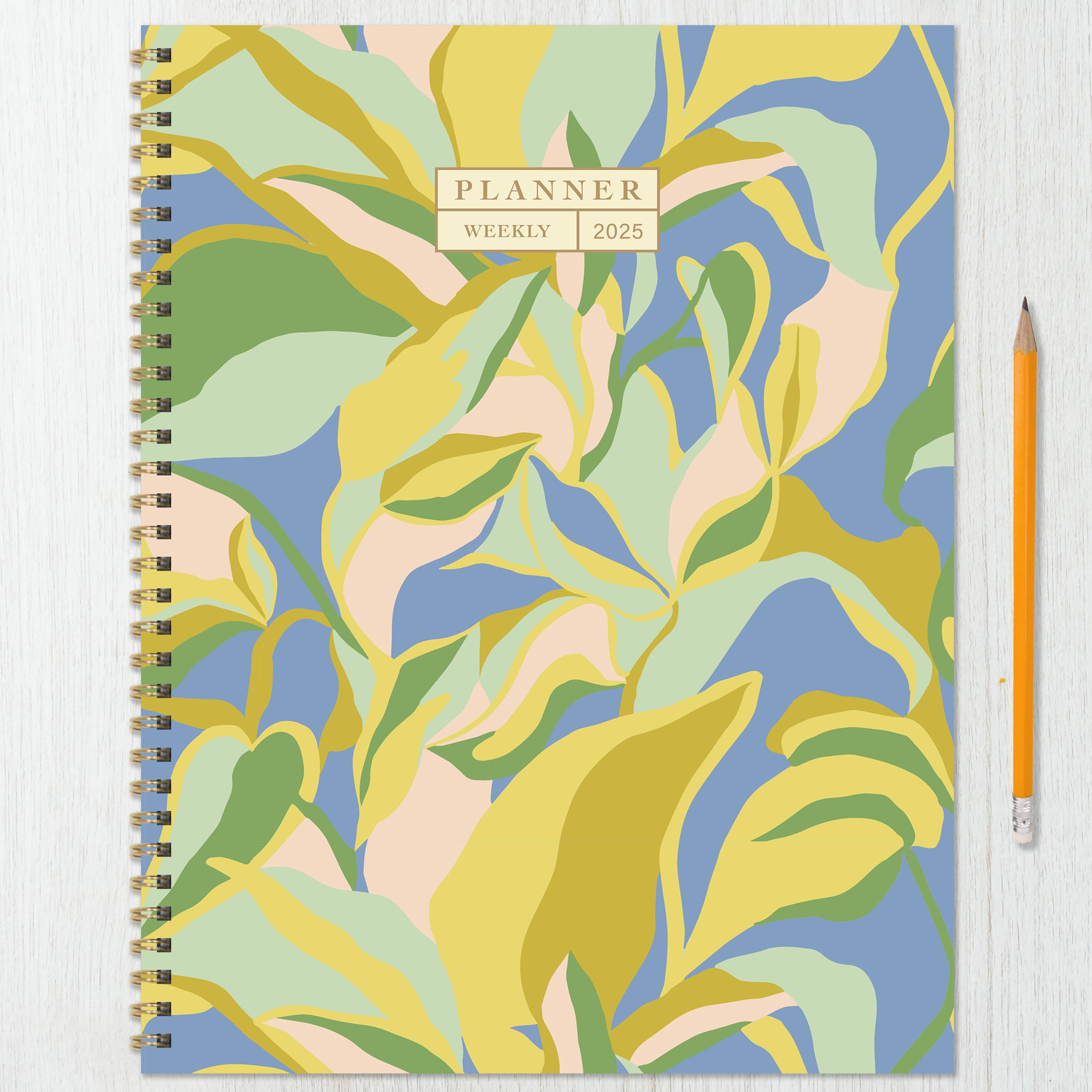 TF Publishing 2025 Large Daphne Print Weekly Monthly Spiral Planner