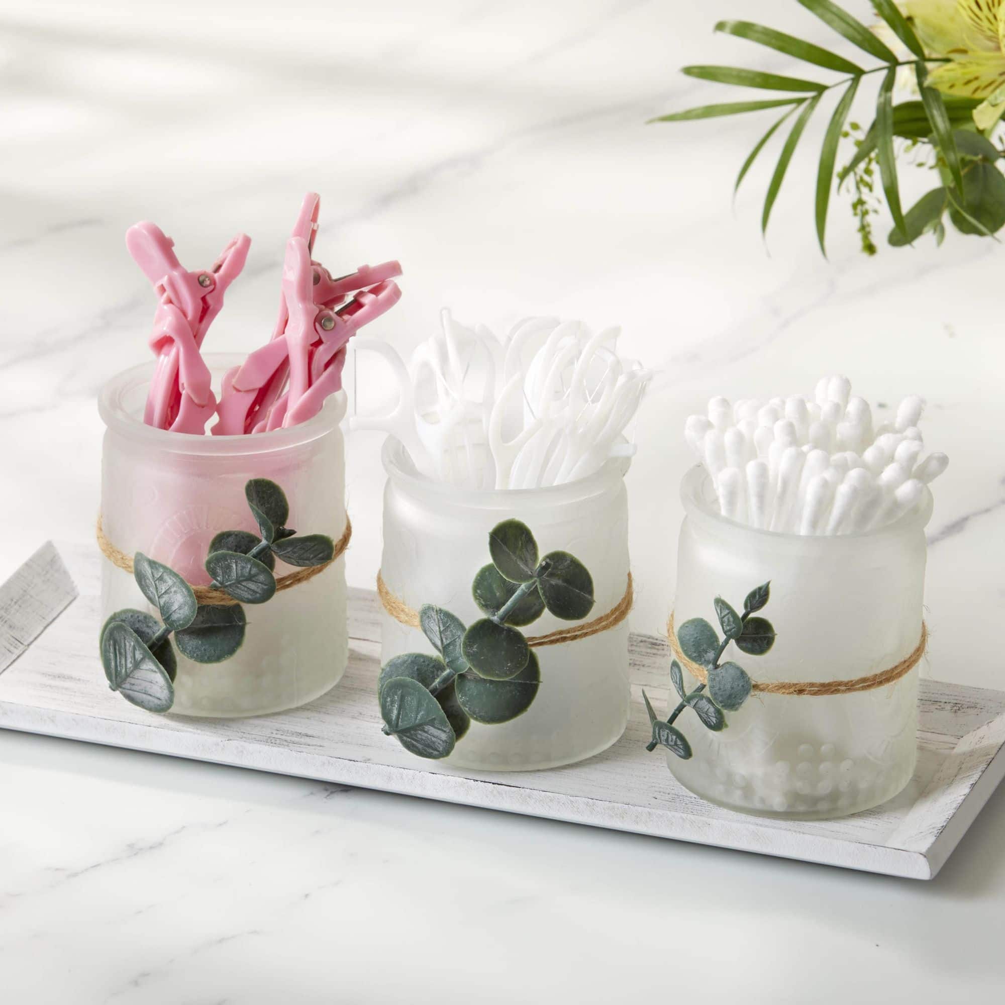 Kate Aspen 4 Piece Frosted Votive & Tray Set