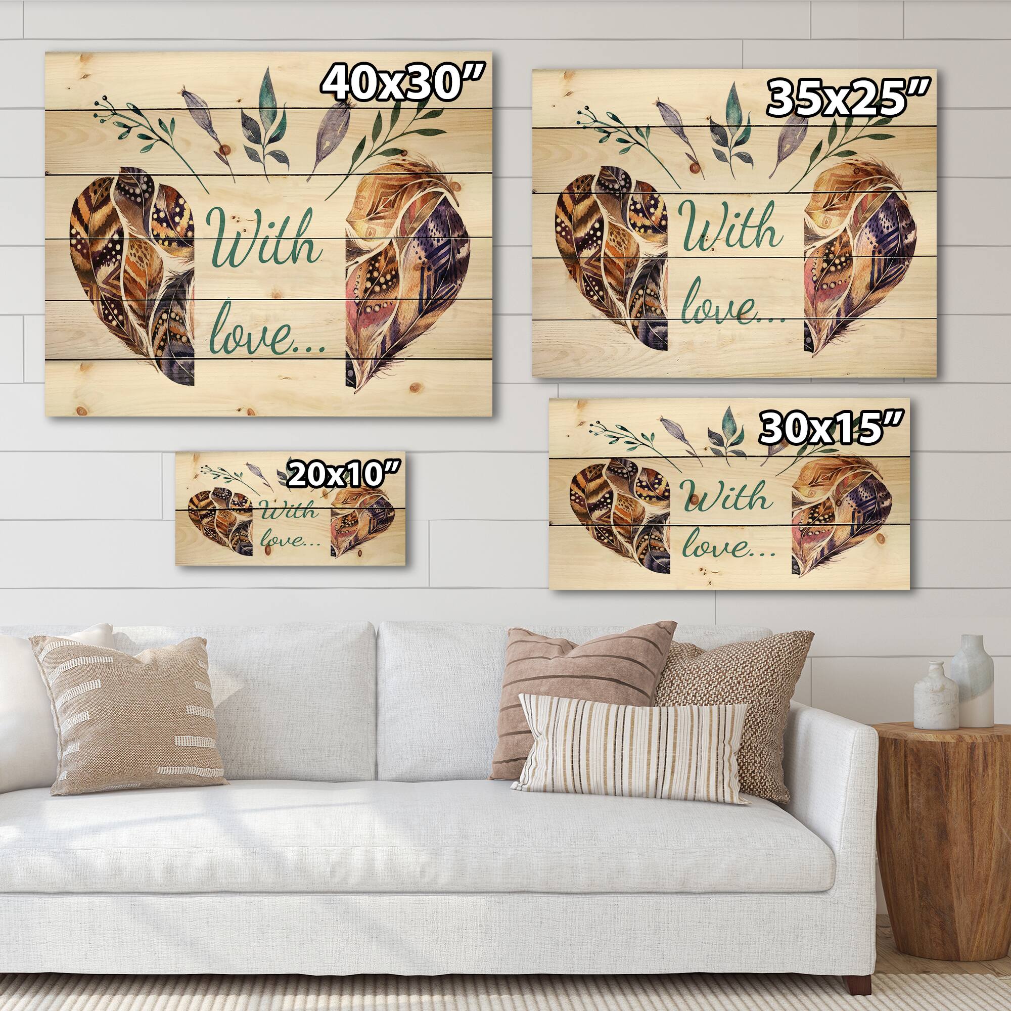 Designart - Hearted Shaped Valentine Feathers