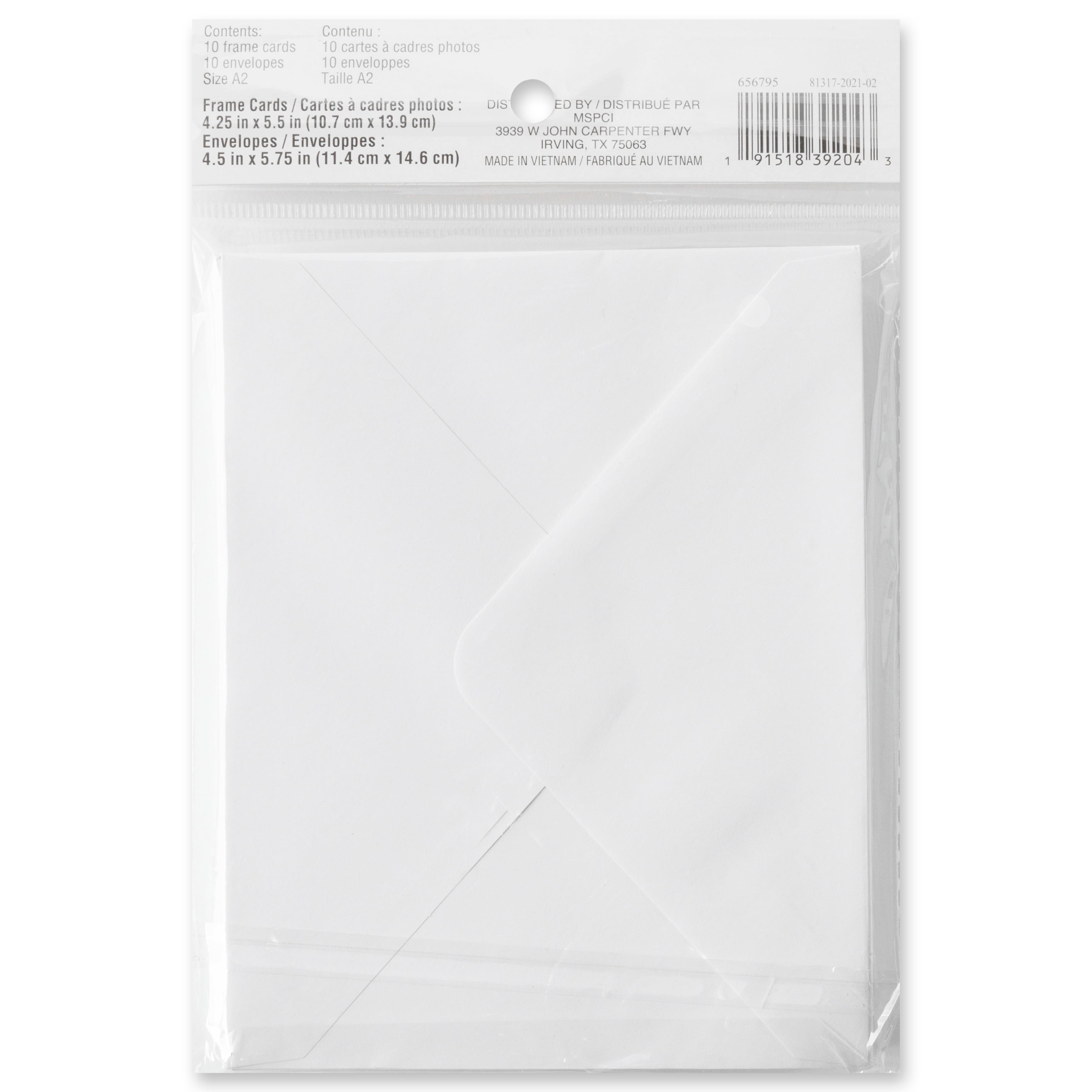 12 Packs: 10 ct. (120 total) 4.25" x 5.5" White Frame Cards & Envelopes by Recollections™