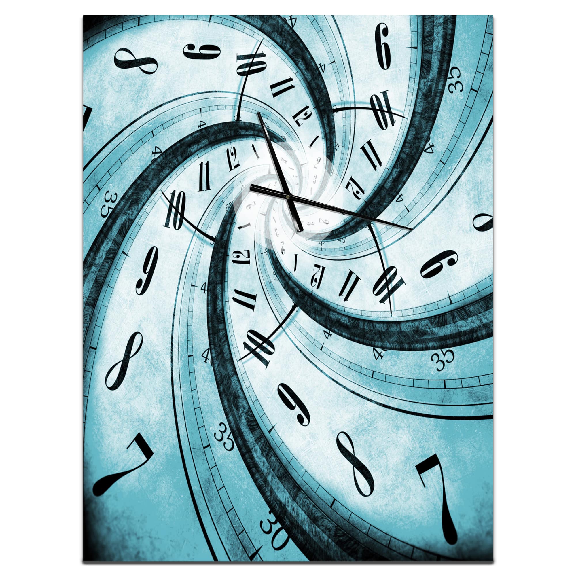 Designart &#x27;Time Vortex Spiral Modern Rectangular Wall Clock