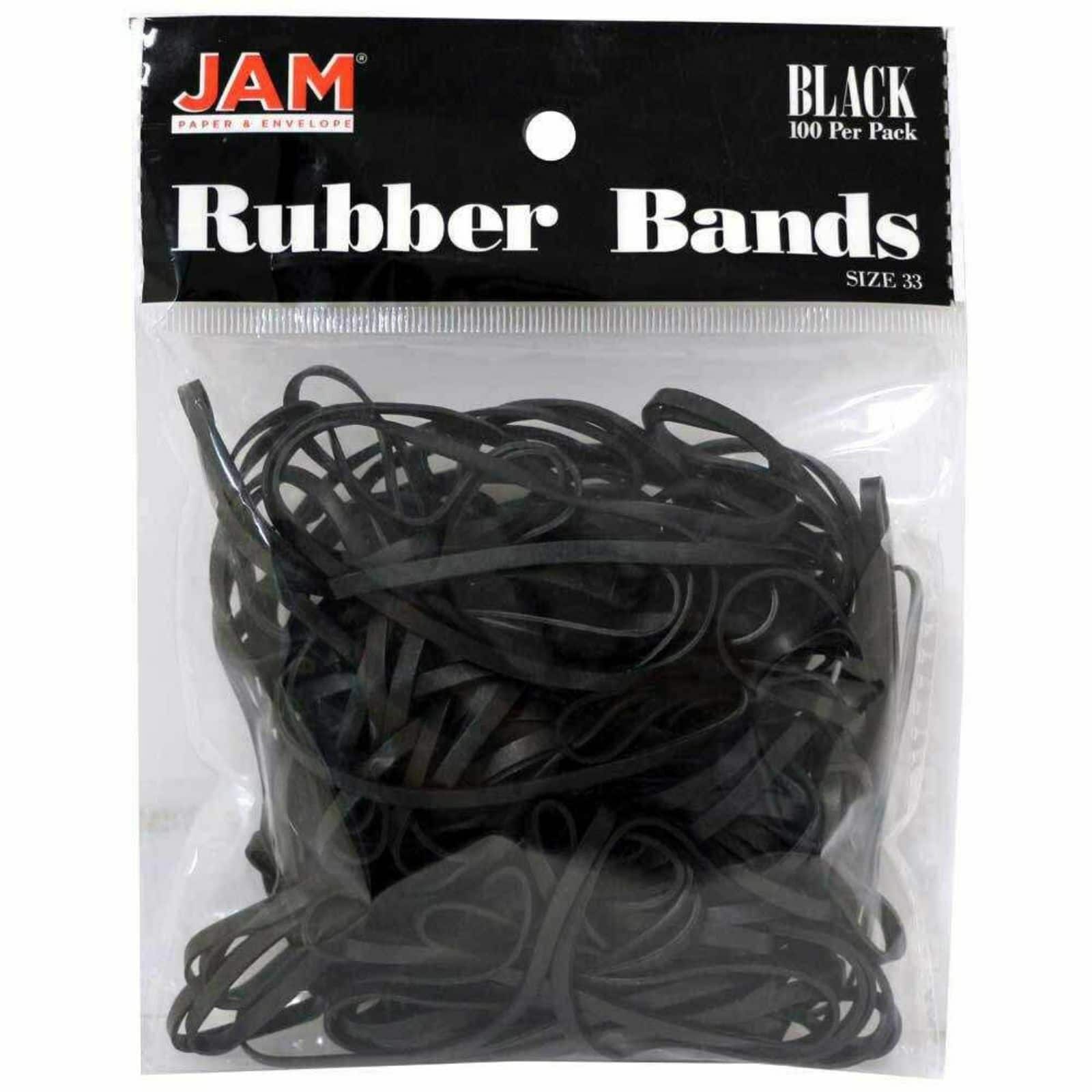 JAM Paper Size 33 Rubber Bands, 3 packs of 100ct.