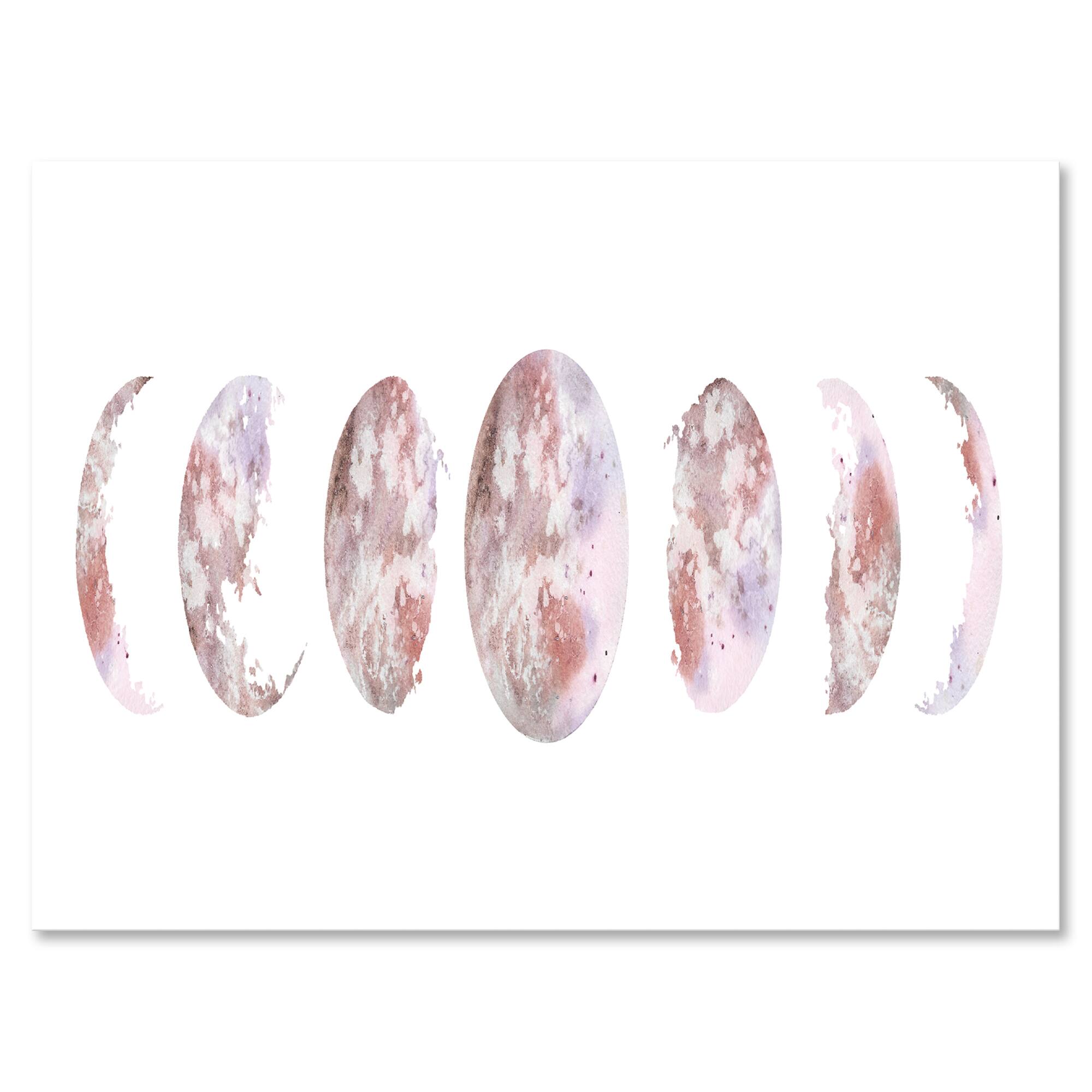 Designart - Moon Phases - Modern Canvas Wall Art Print