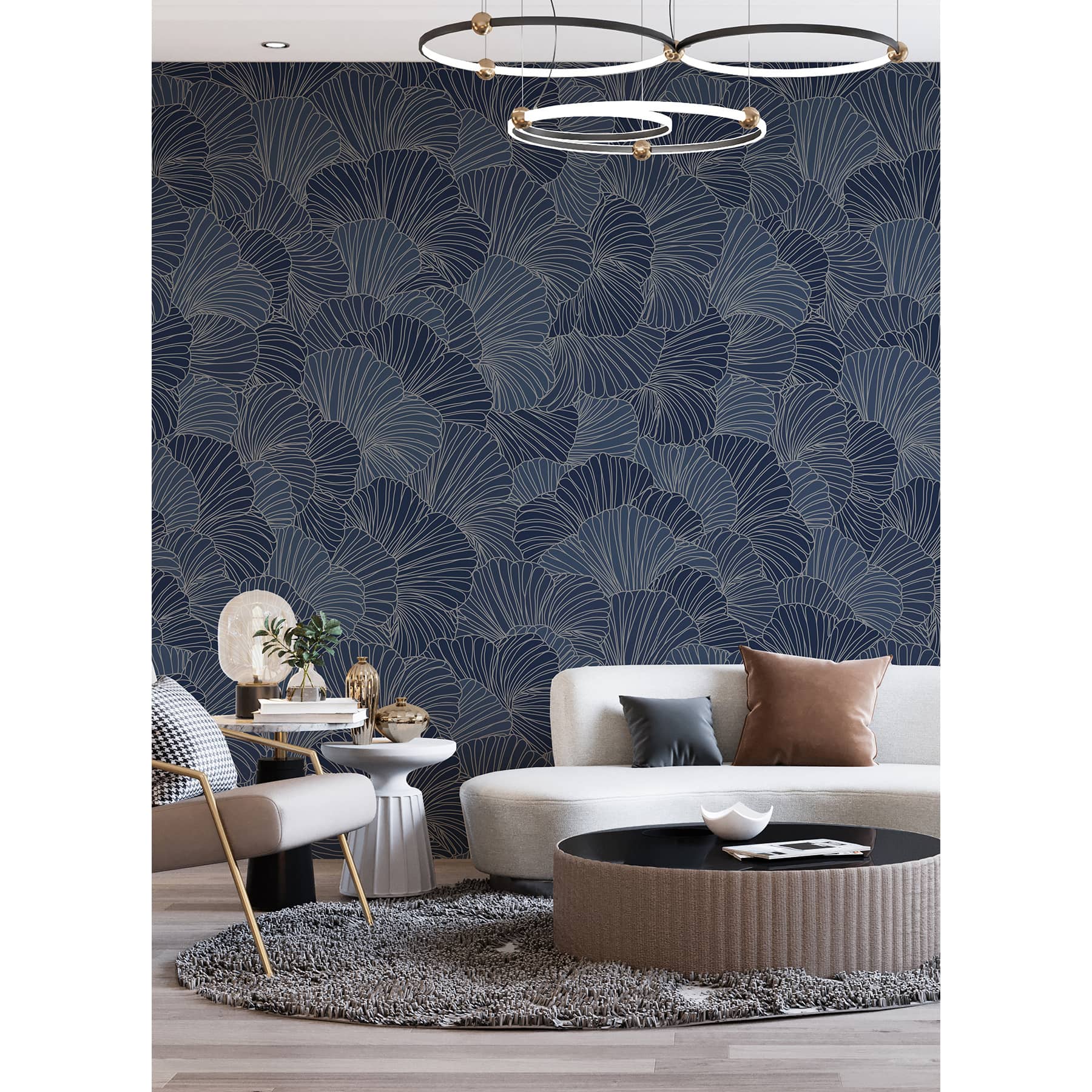 Katie Hunt Royal Blue Petals Wall Mural