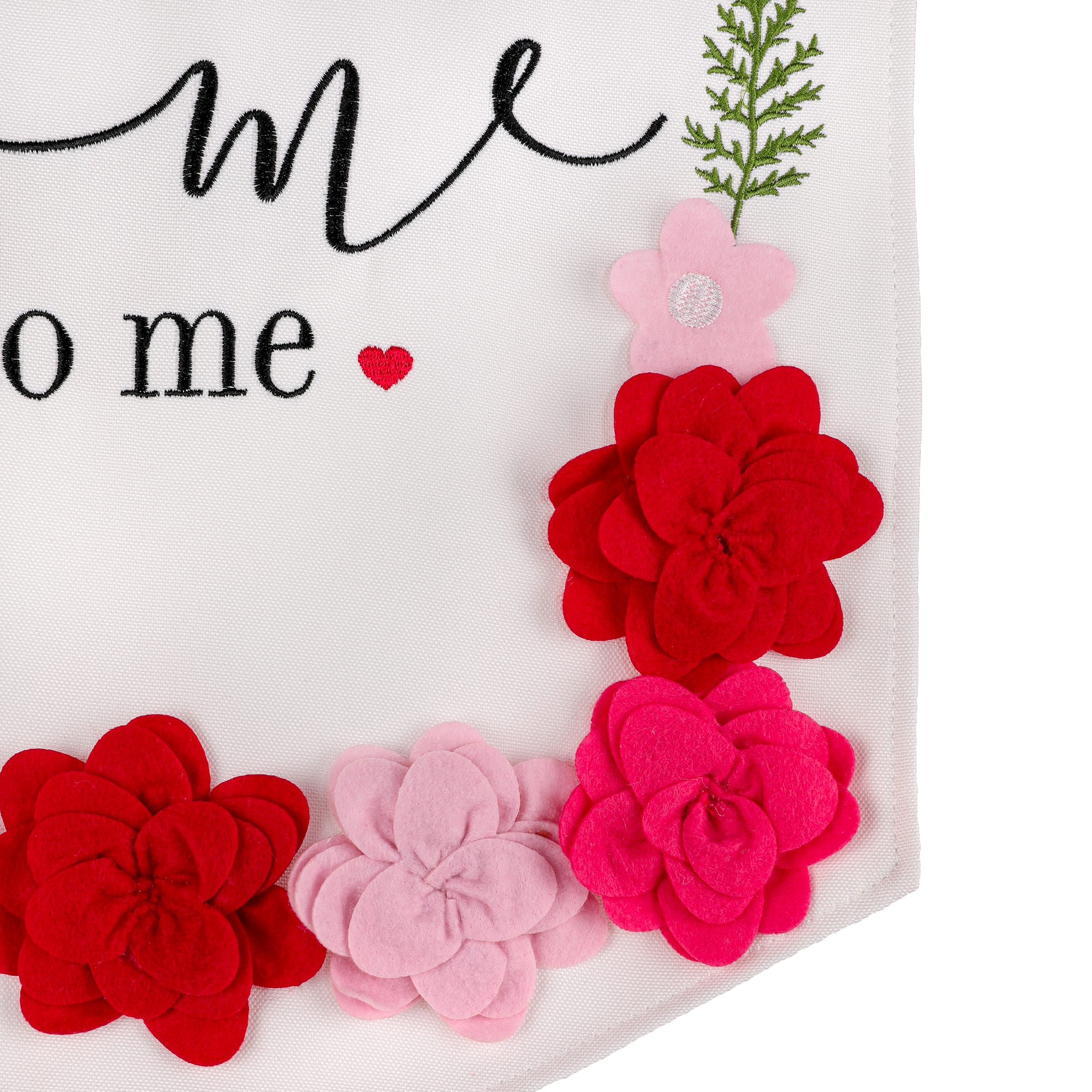 18.5" You Feel Like Home Valentine's Day Banner with Flowers