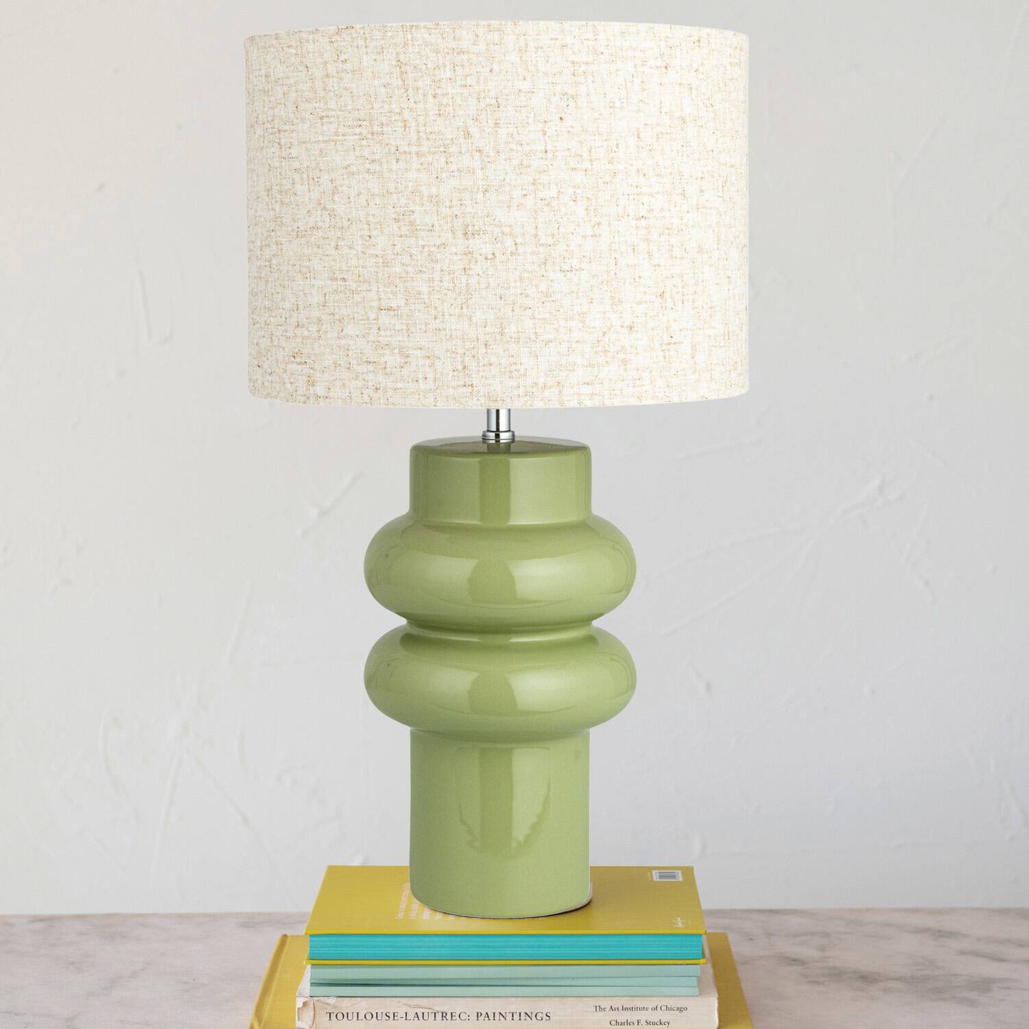 Hello Honey&#xAE; 20.5&#x22; Stoneware Table Lamp with Linen Shade and Inline Switch
