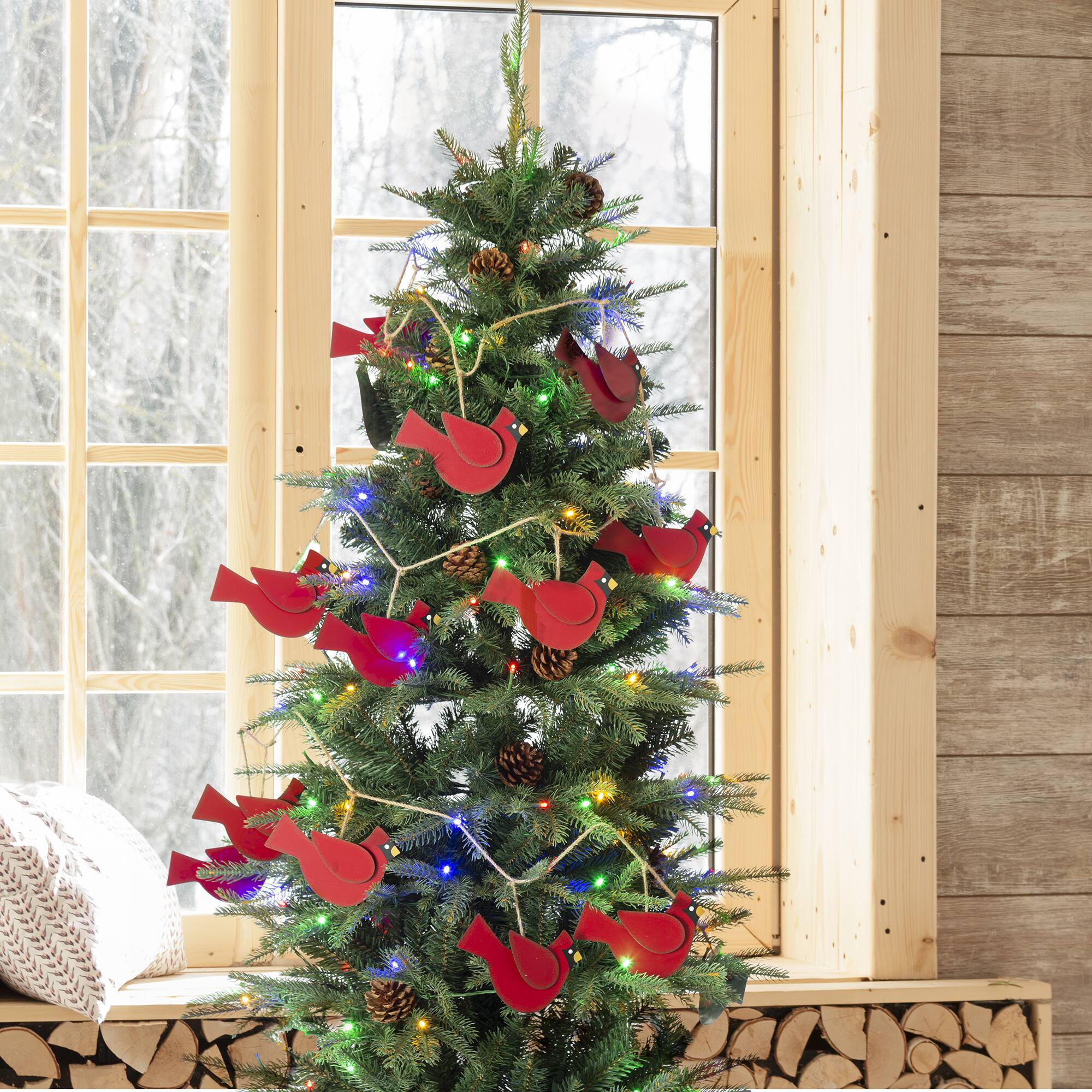 Glitzhome&#xAE; 6ft. Metal Christmas Birds Garland Set