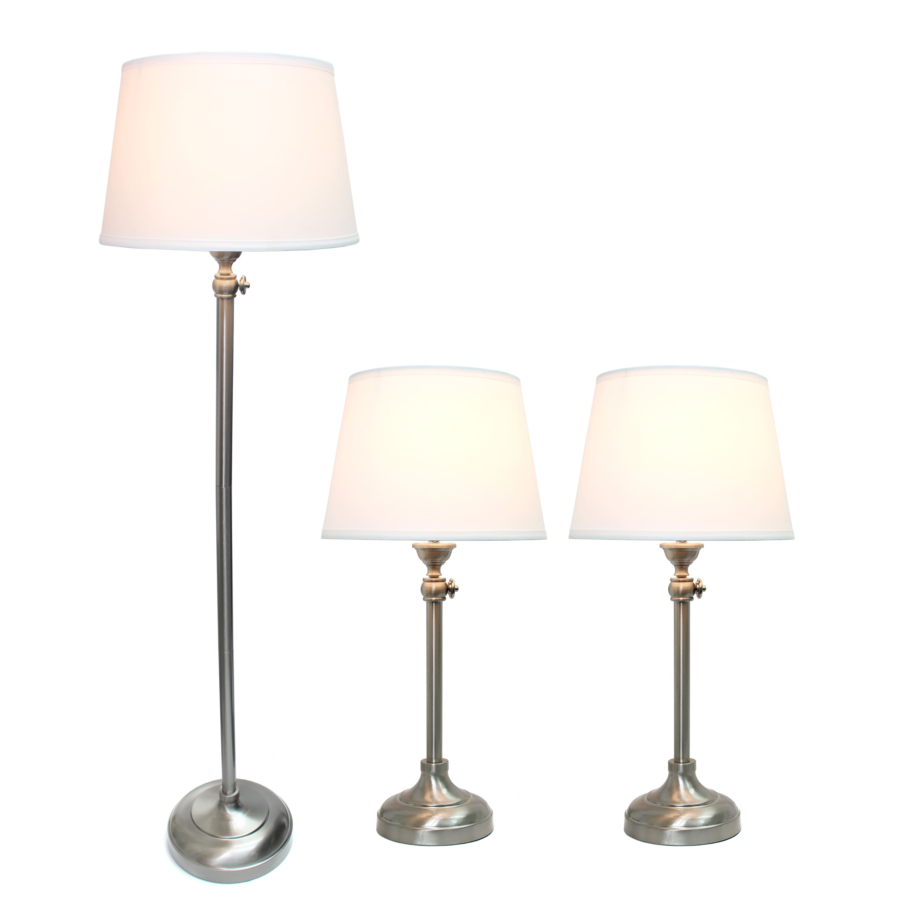 Lalia Home Brushed Nickel Extendable Lamp Set