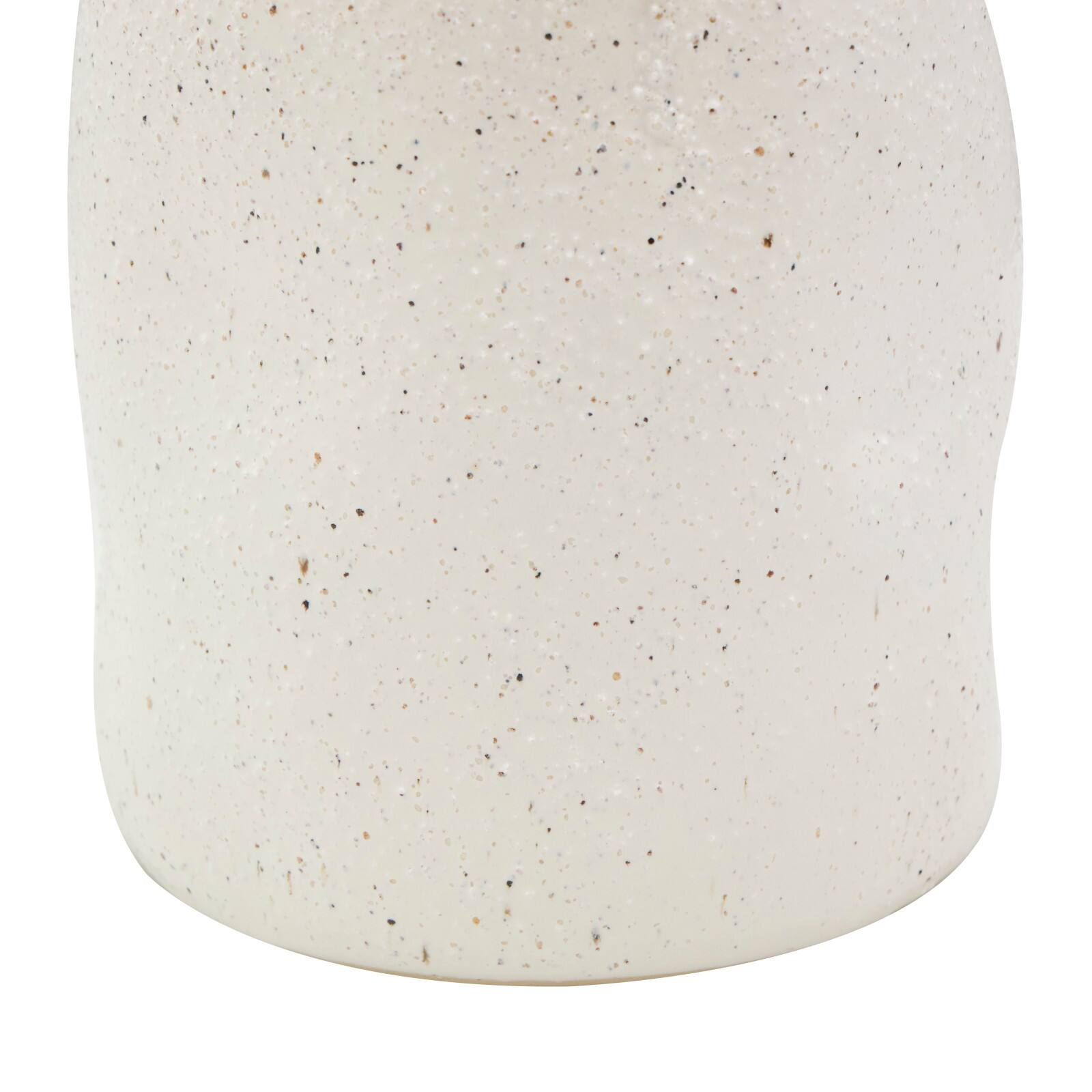 20" Cream Ceramic Abstract Wavy Vase with Textured Speckled Detailing