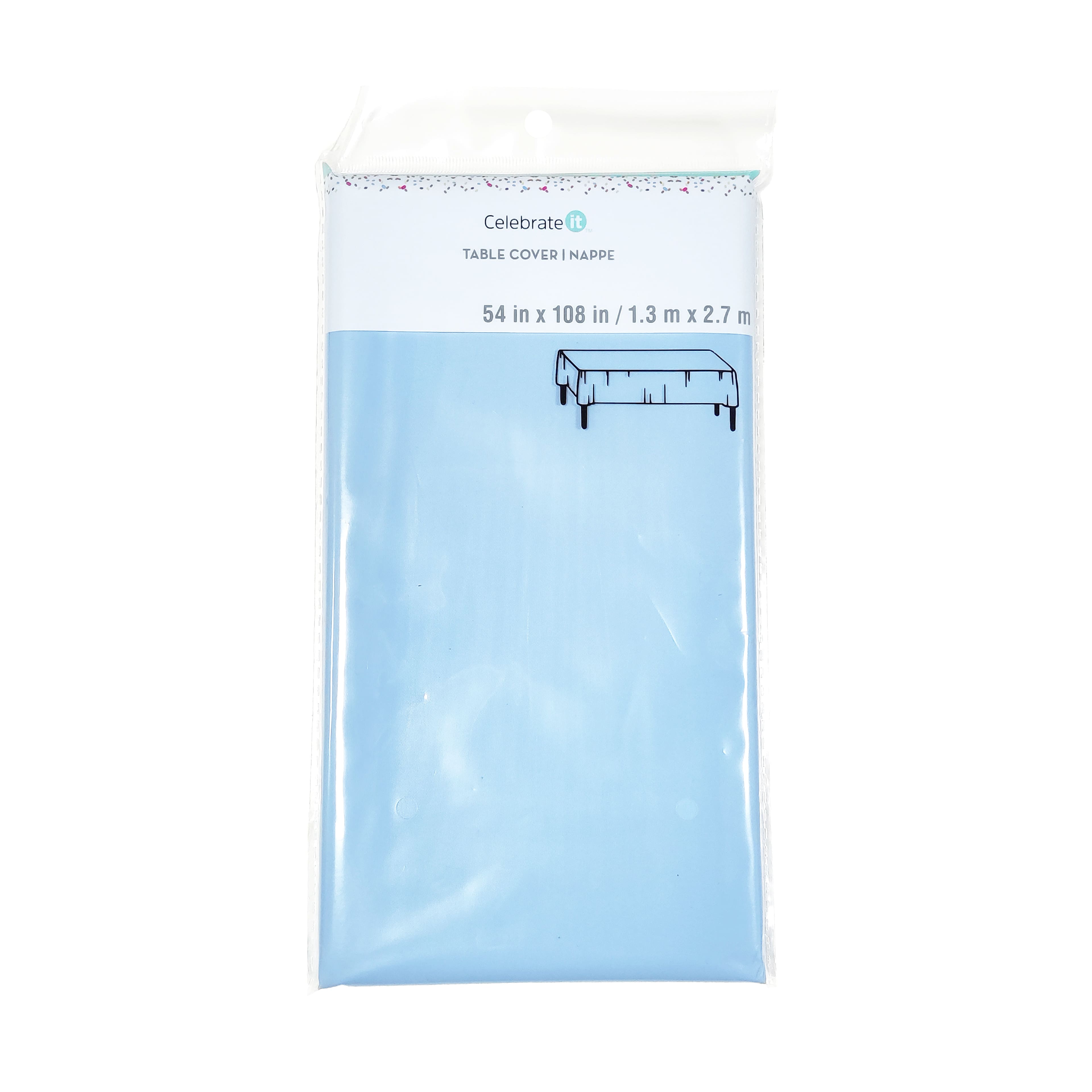 54&#x22; x 108&#x22; Baby Blue Plastic Table Cover by Celebrate It&#x2122;