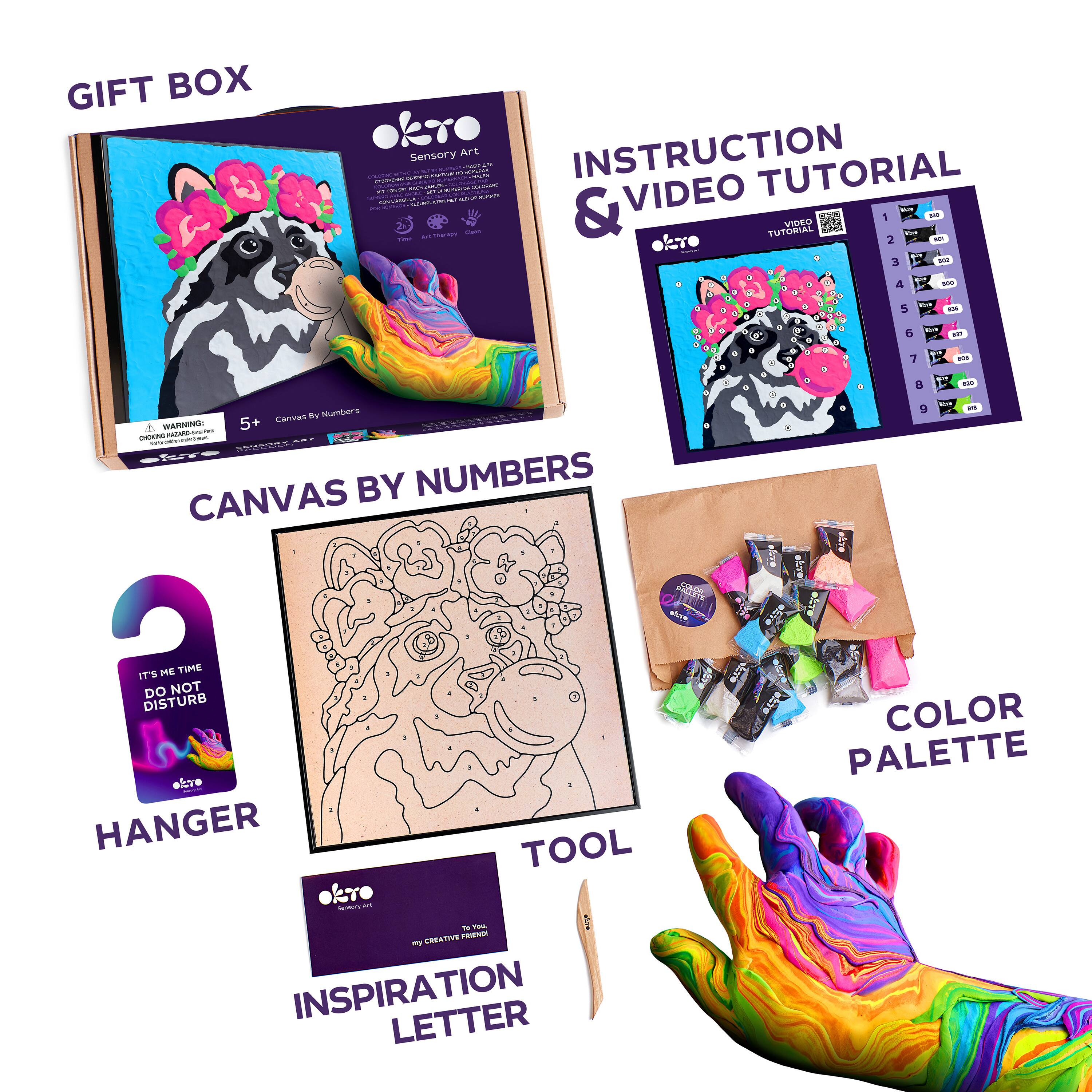 OKTO Raccoon Clay by Numbers Kit