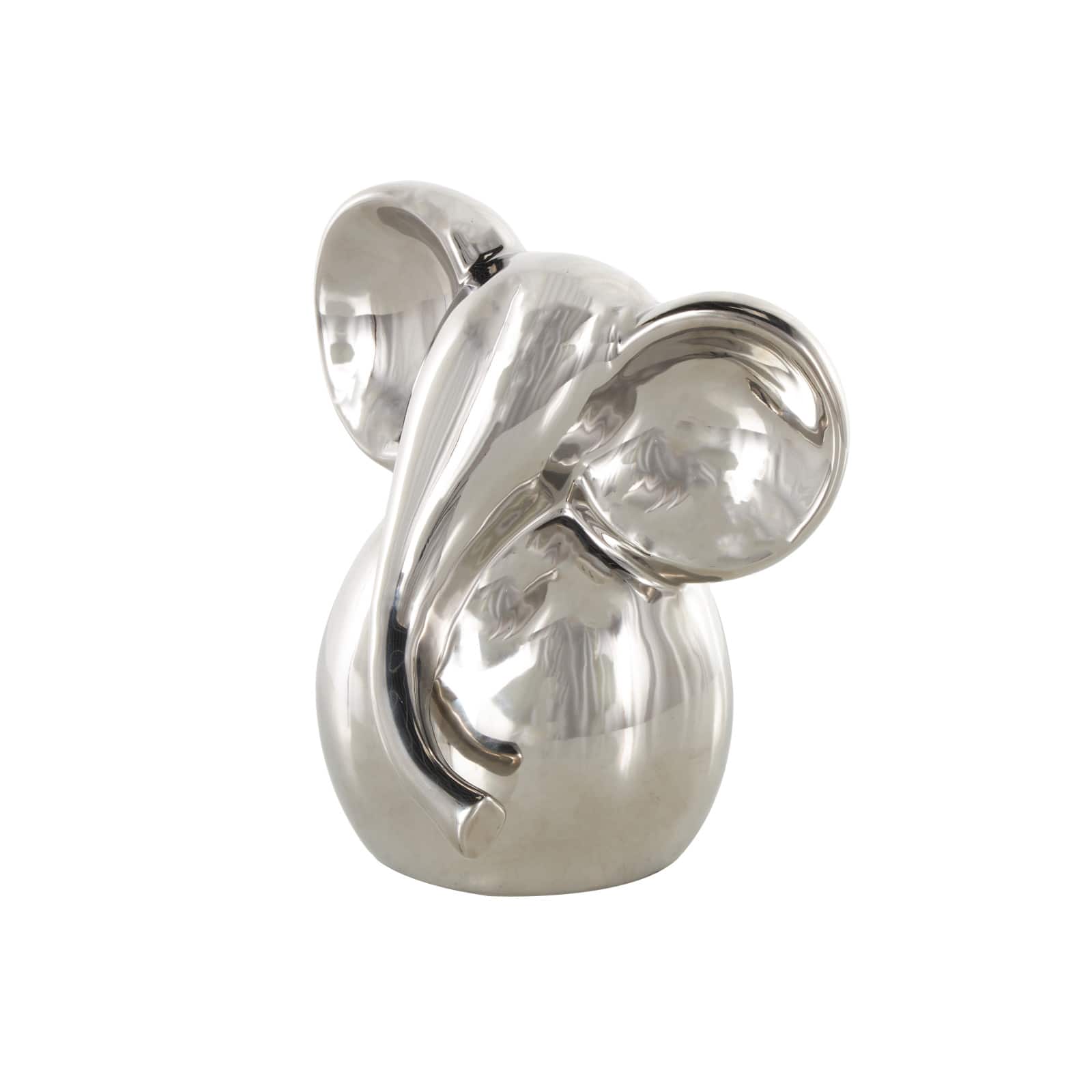 10" Ceramic Glossy Elephant Decorative Sculpture