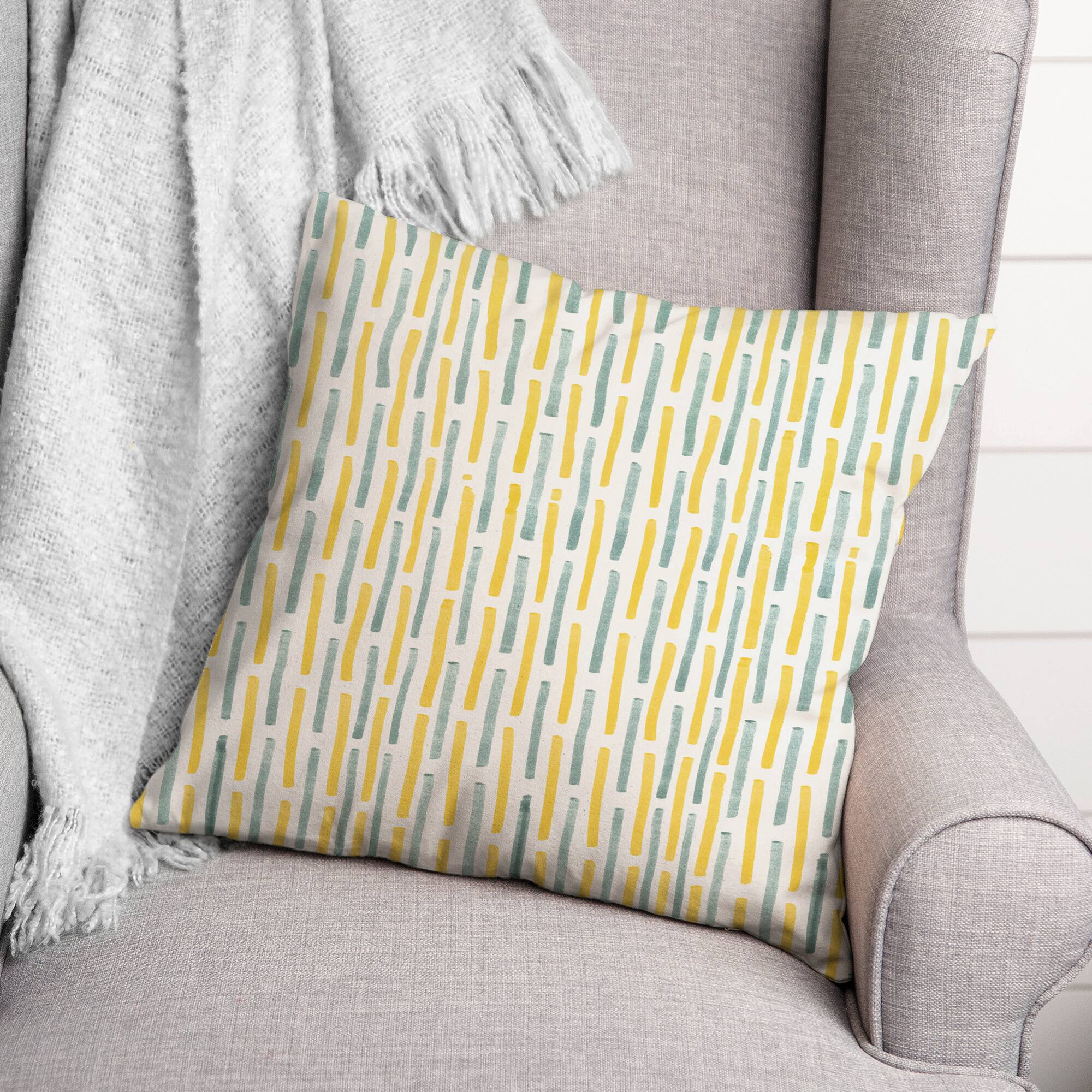 Geometric Lines Indoor/Outdoor Throw Pillow