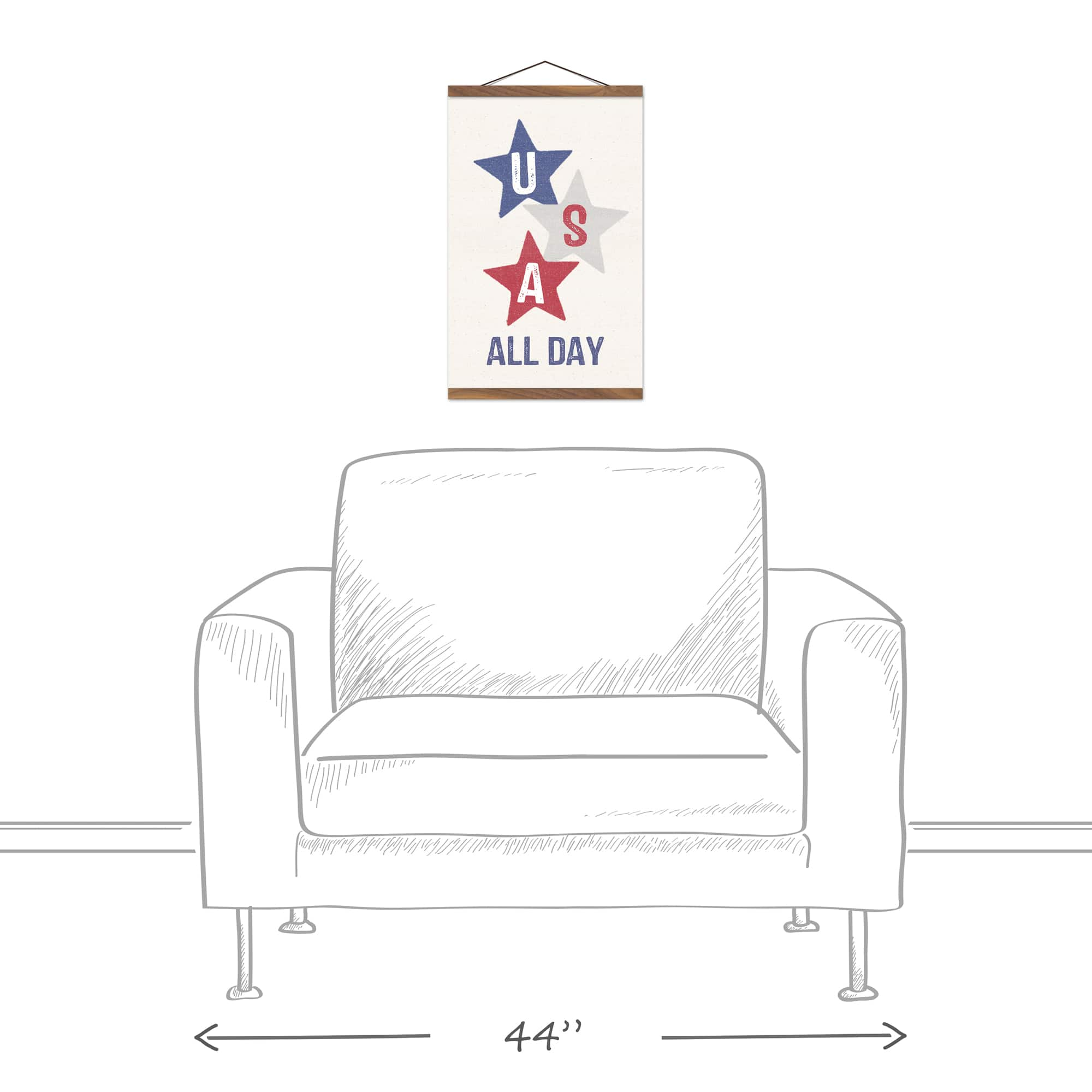 USA All Day Teak Hanging Canvas