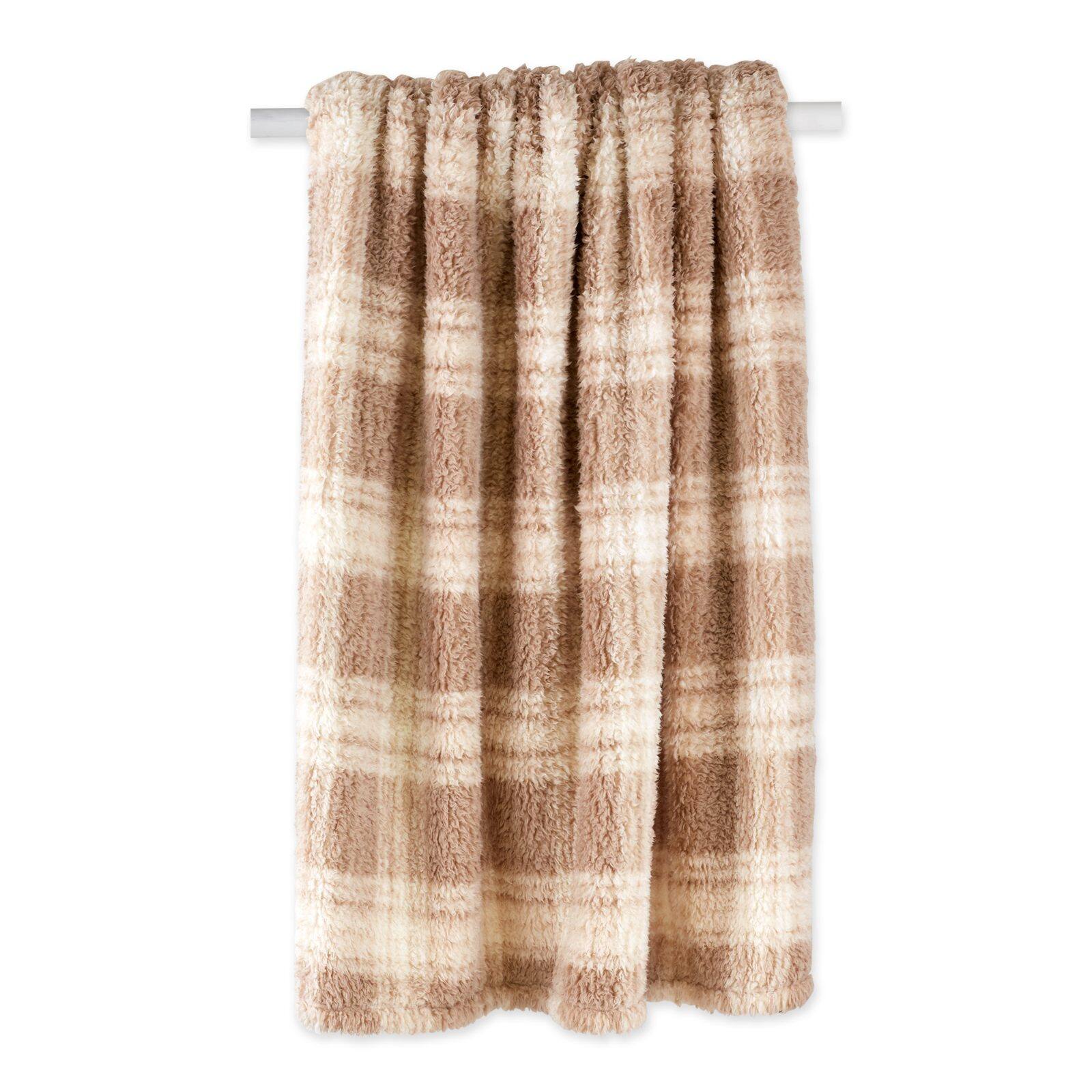 DII® Stone Farmhouse Plush Plaid Throw