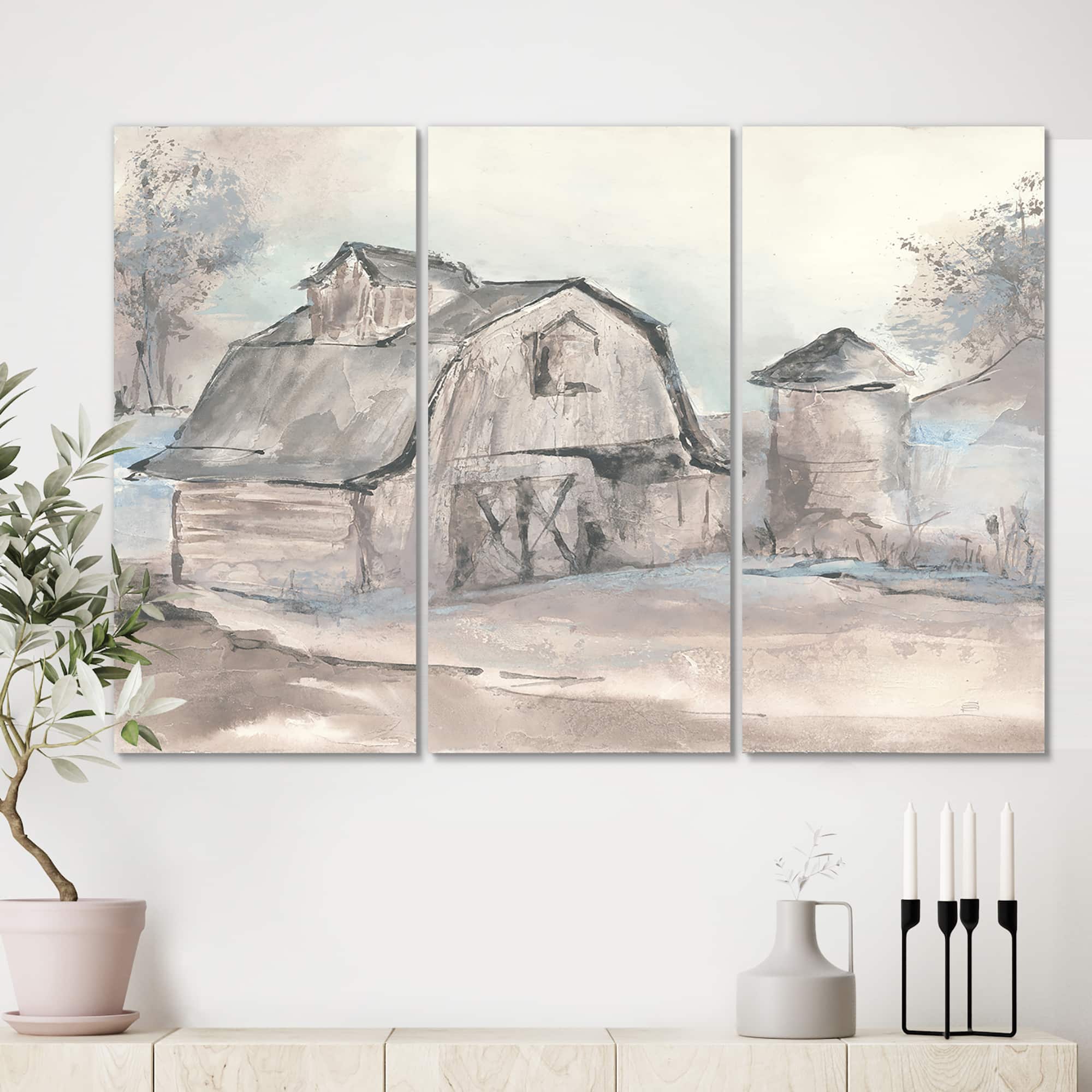 Designart - Farmhouse Barn Grey V - Modern Farmhouse Canvas Art