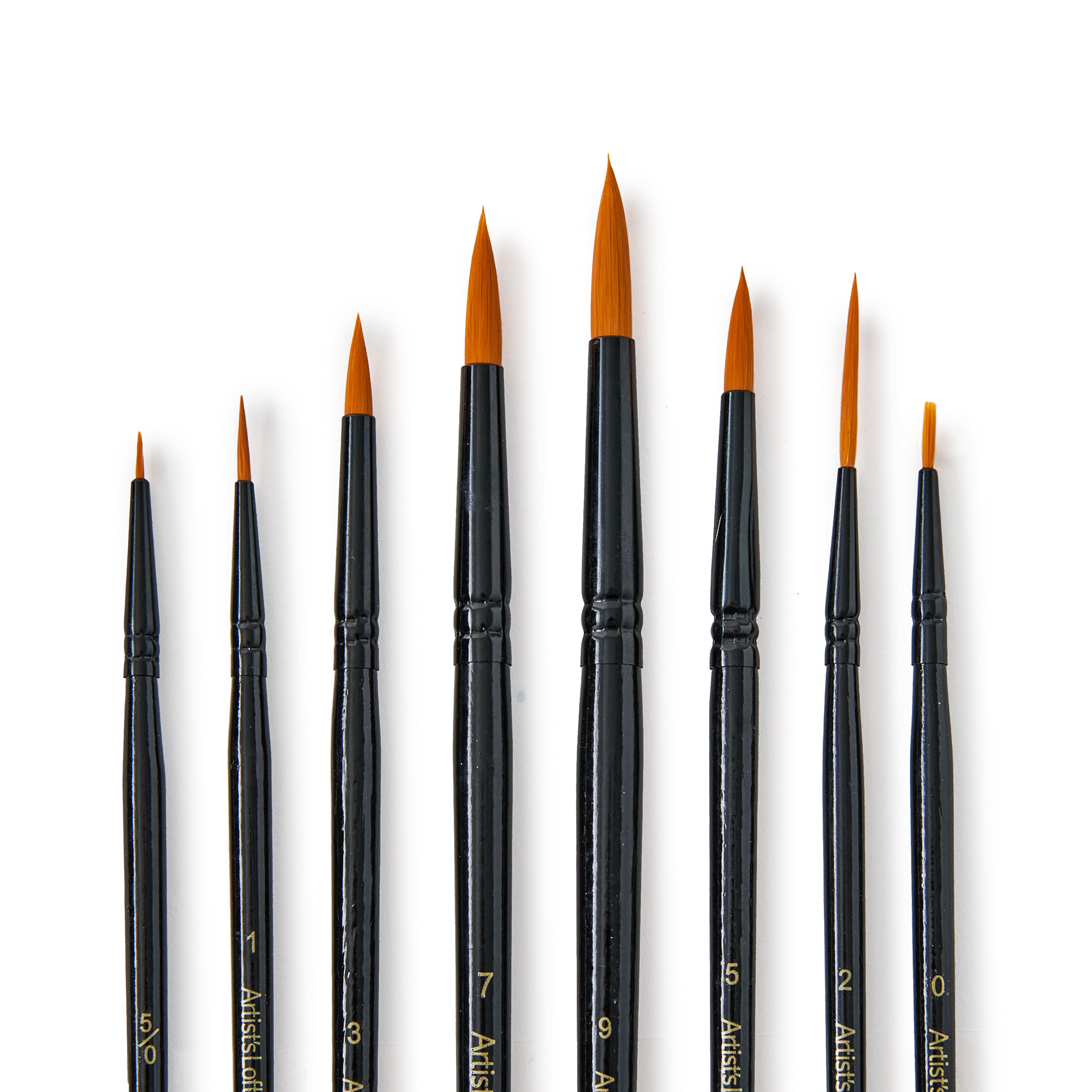 8 Piece Golden Synthetic Acrylic Brushes By Artist's Loft® Necessities™