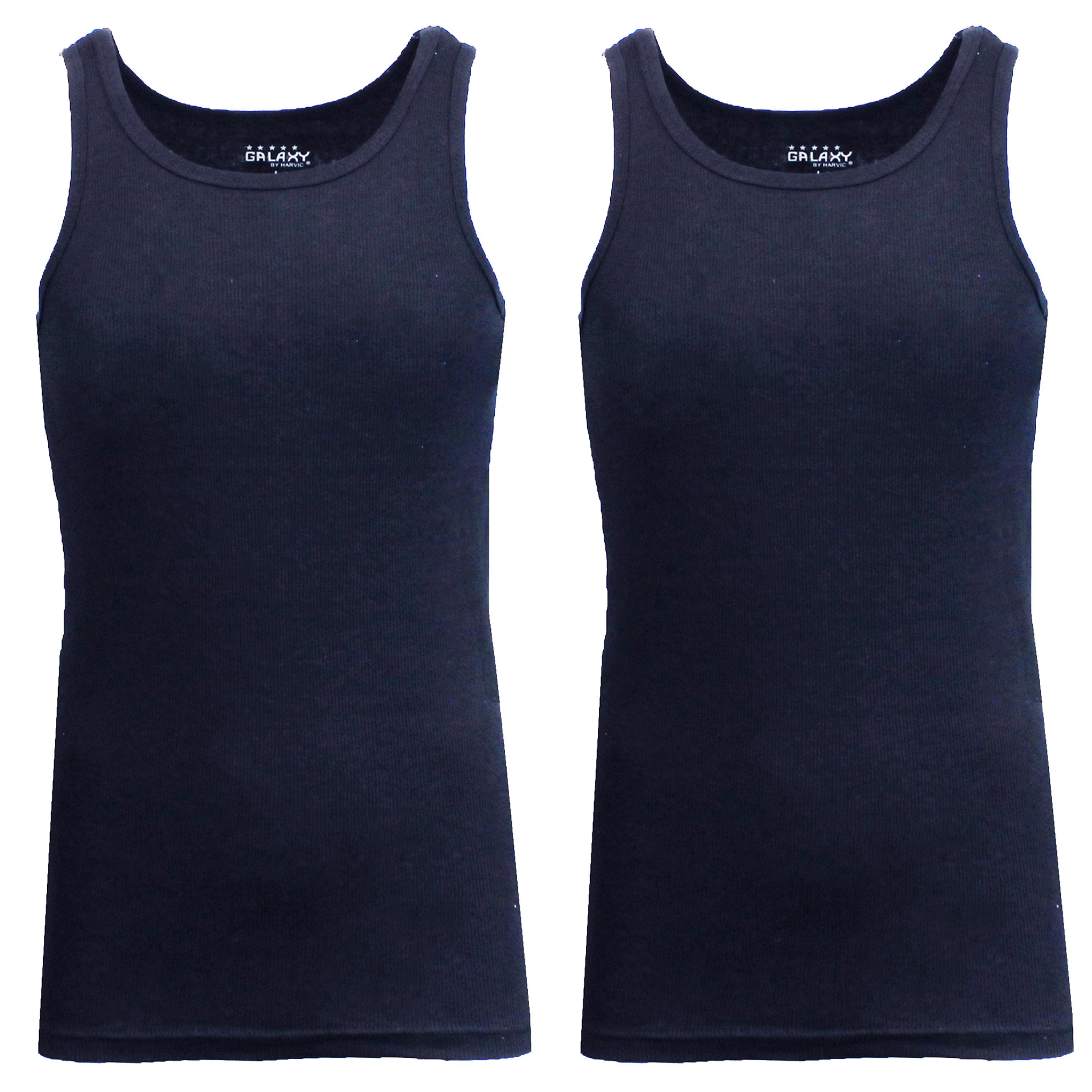 Galaxy By Harvic Famous Heavyweight Men’s Ribbed Tank Top 2 Pack