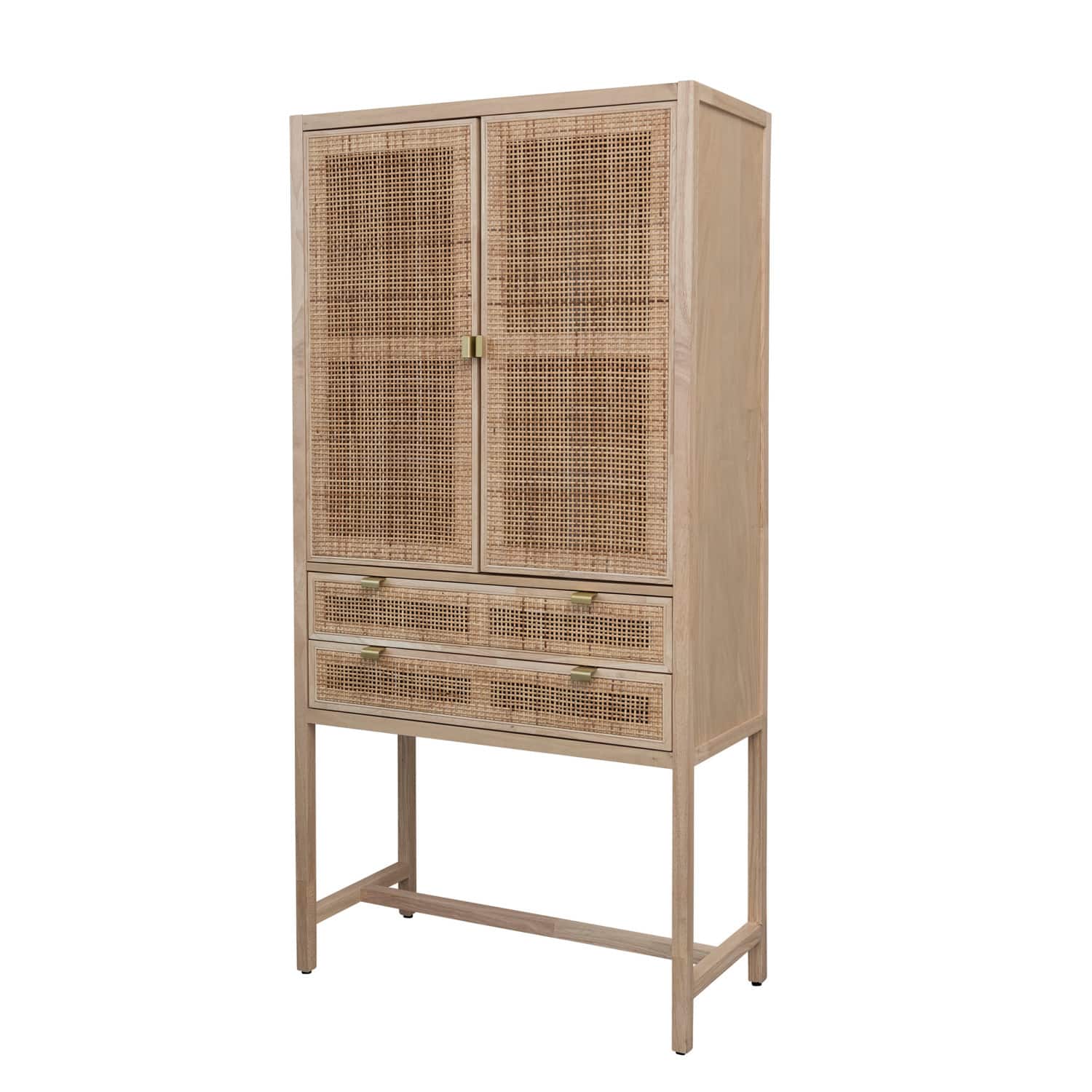 Hello Honey® 6ft. Natural Woven Cane & Wood Cabinet