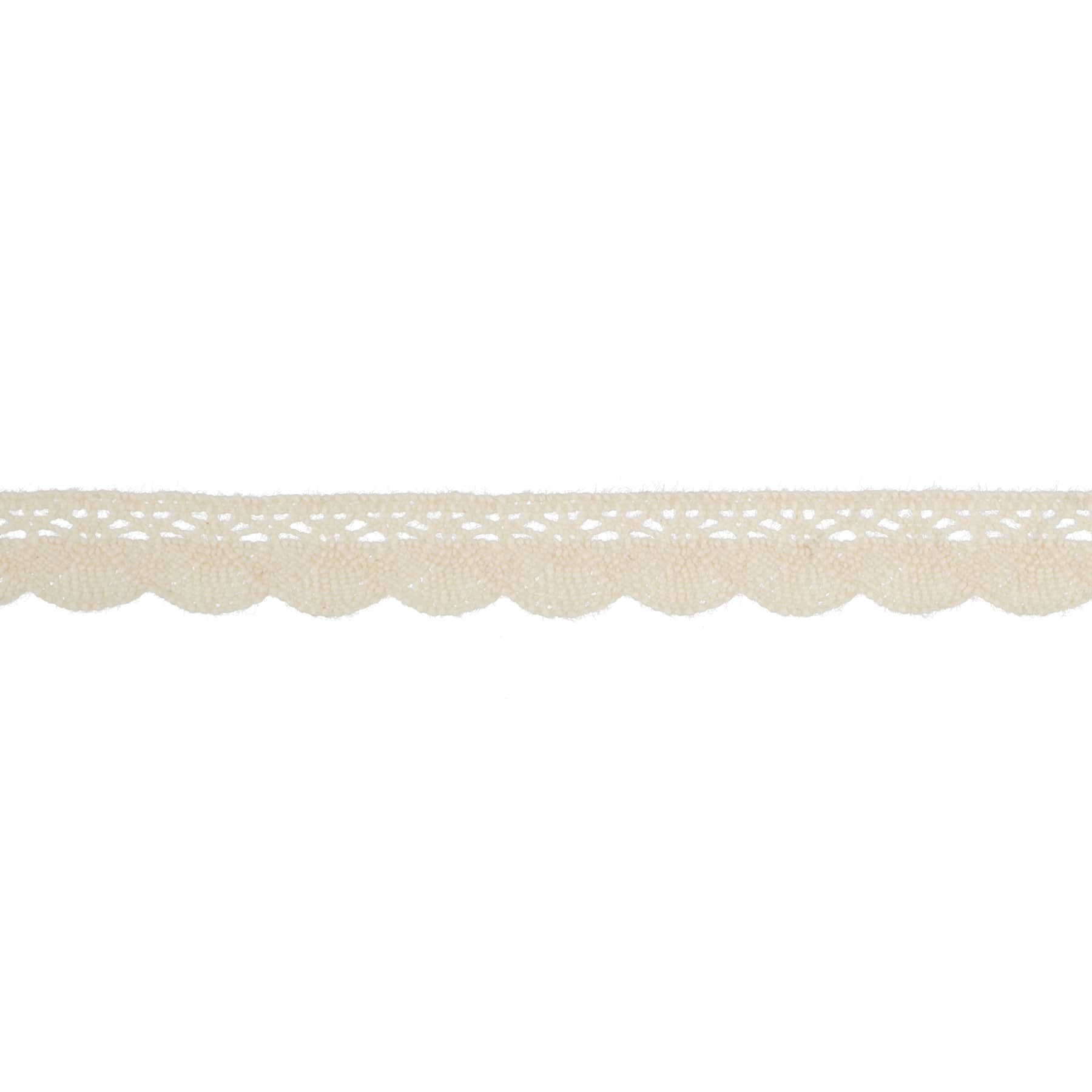 0.37&#x22; Ivory Scalloped Crochet Lace Trim by Celebrate It&#xAE;