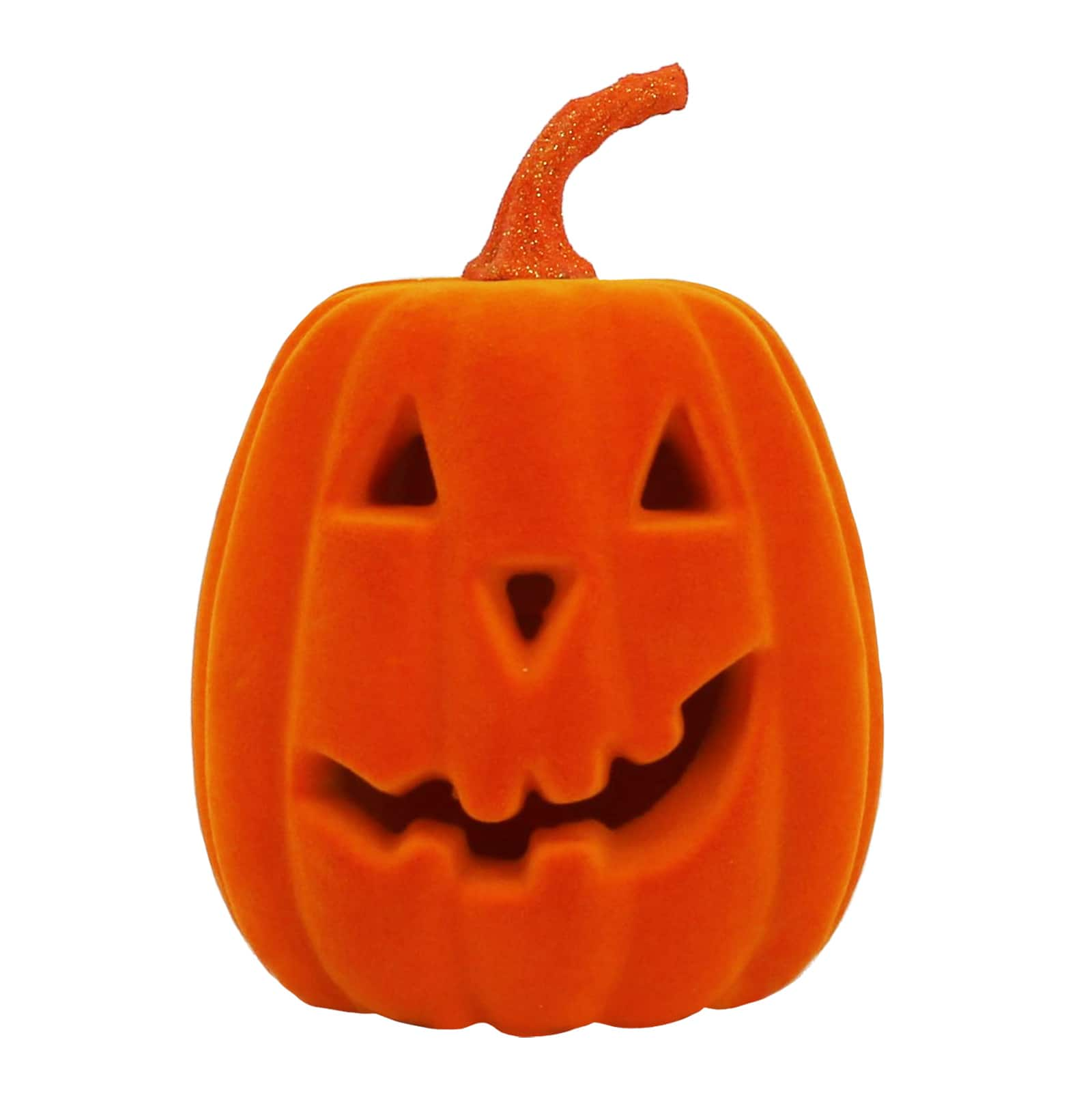 6.8&#x22; Orange Flocked Light Up Jack-O-Lantern by Ashland&#xAE;