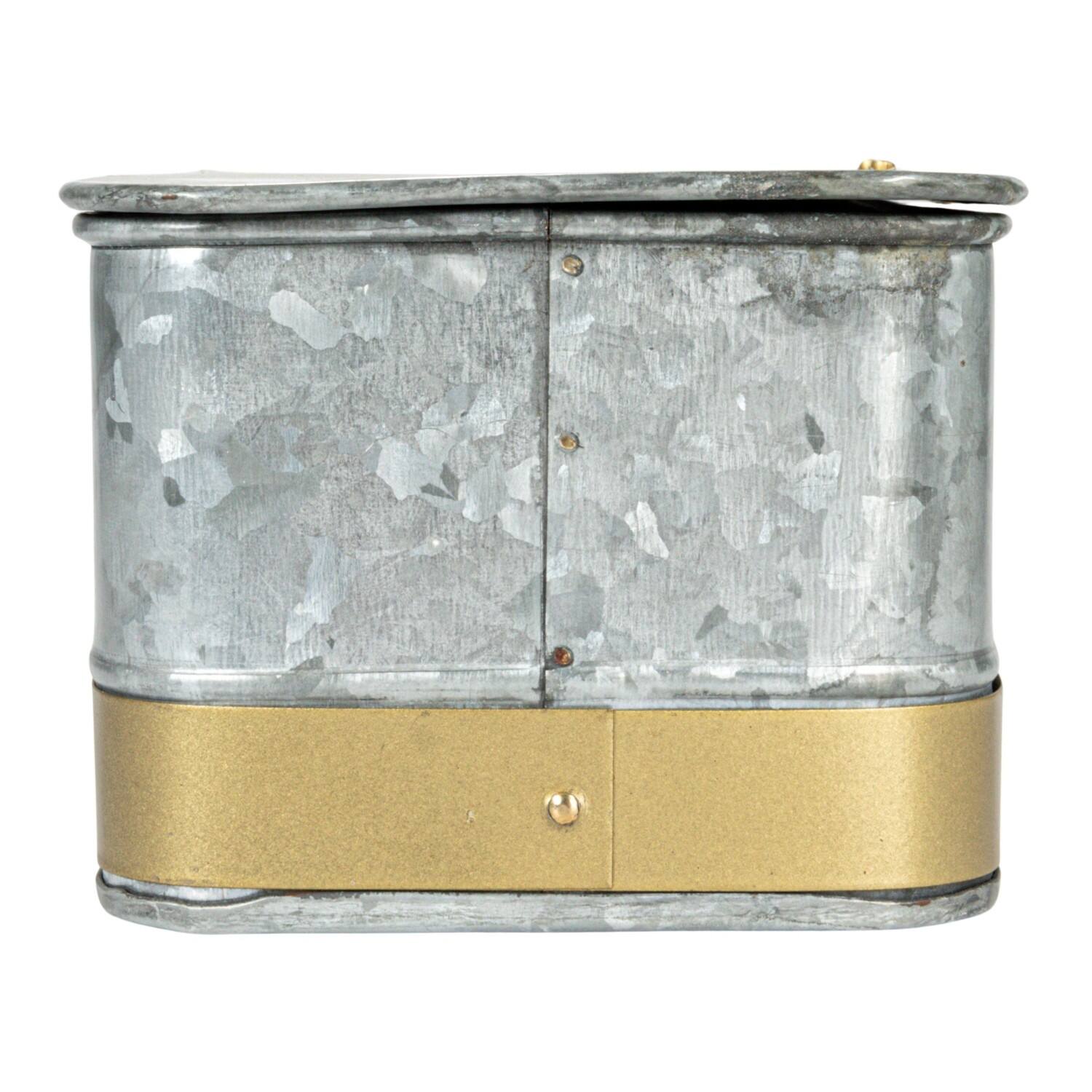 Hello Honey&#xAE; Silver Rectangular Metal Nesting Storage Boxes with Hasp Lock