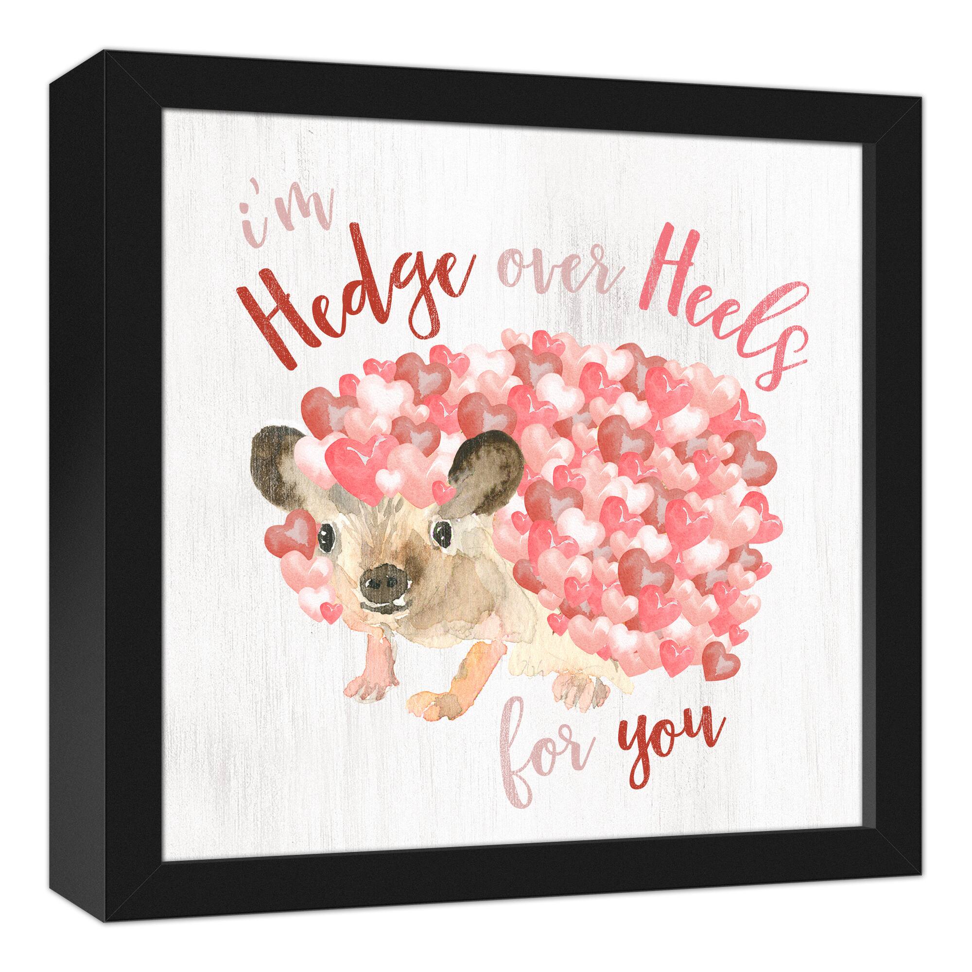 Heart Hedgie 13.73" x 13.73" Black Framed Canvas