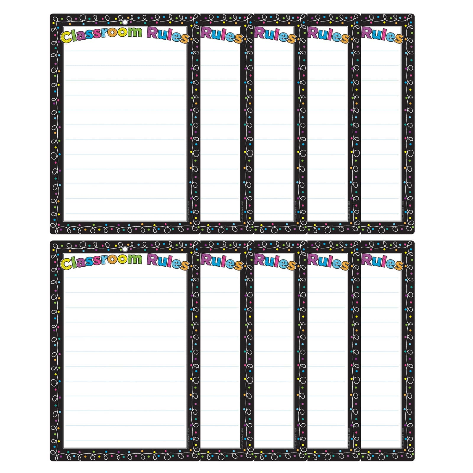 Smart Poly&#x2122; Chalk Dots with Loops Classroom Rules Chart w/Grommet, 10ct.