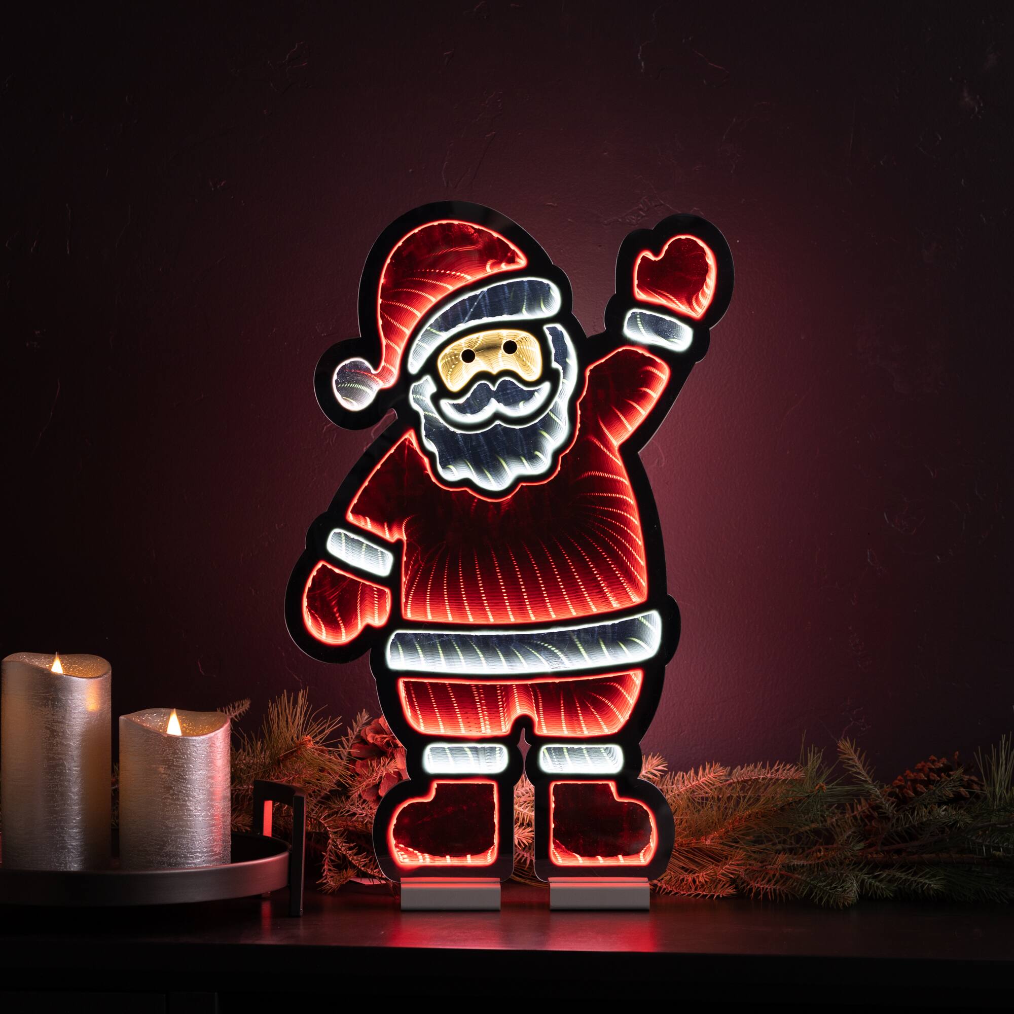 22.5&#x22; Waving Santa Ekko Light Display